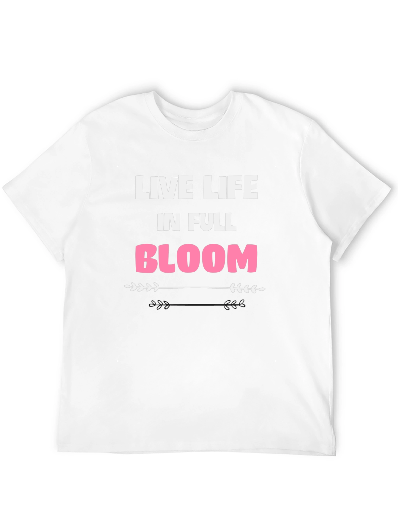 Live Life in Full Bloom Graphic Tee - Black