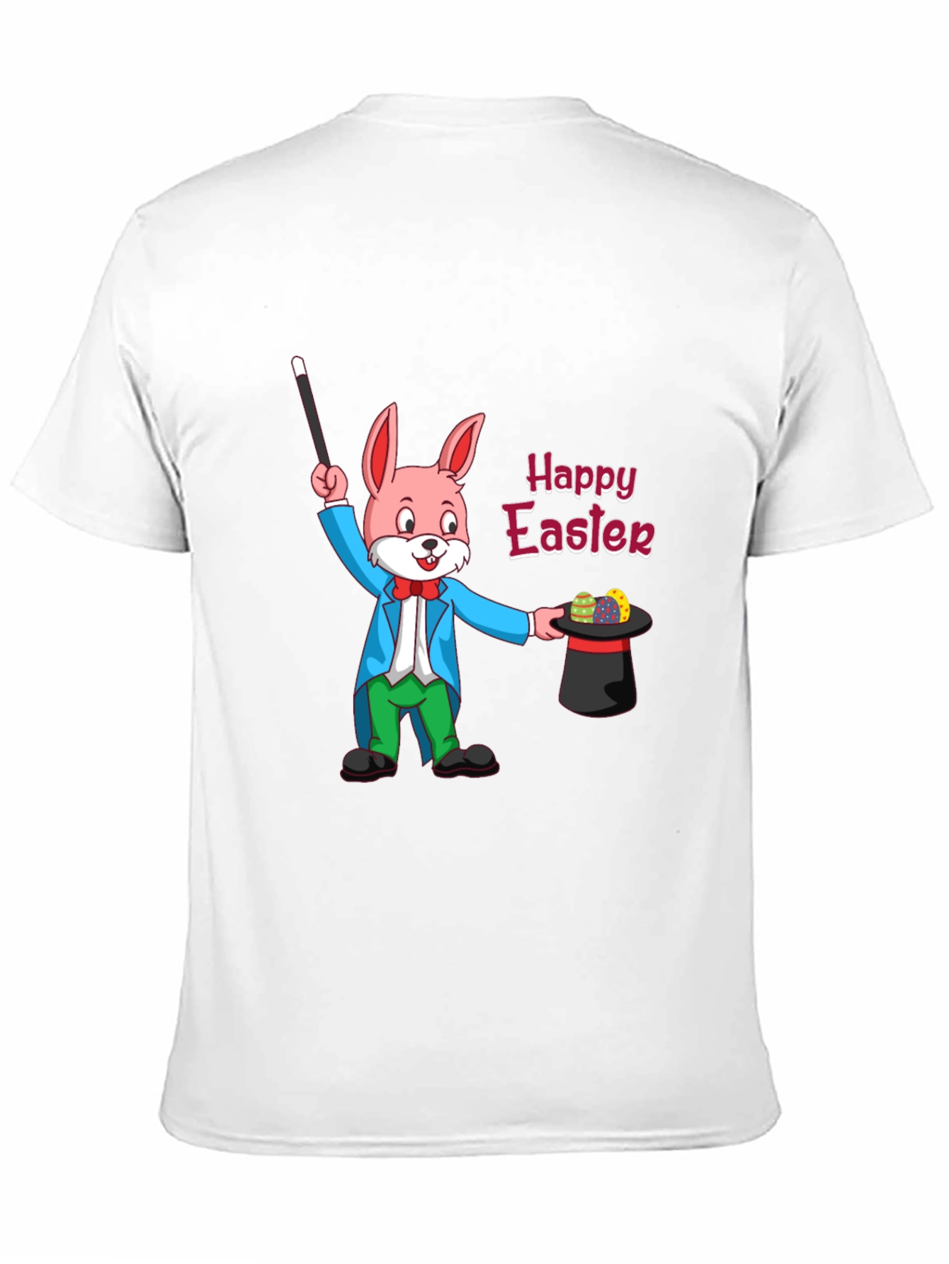 Happy Easter Bunny Magician Black T-Shirt