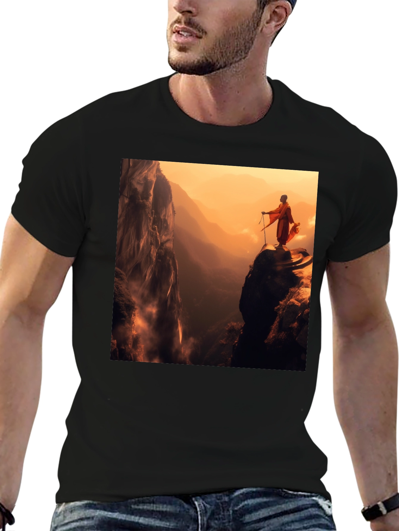 Monk Mountain View Black T-Shirt