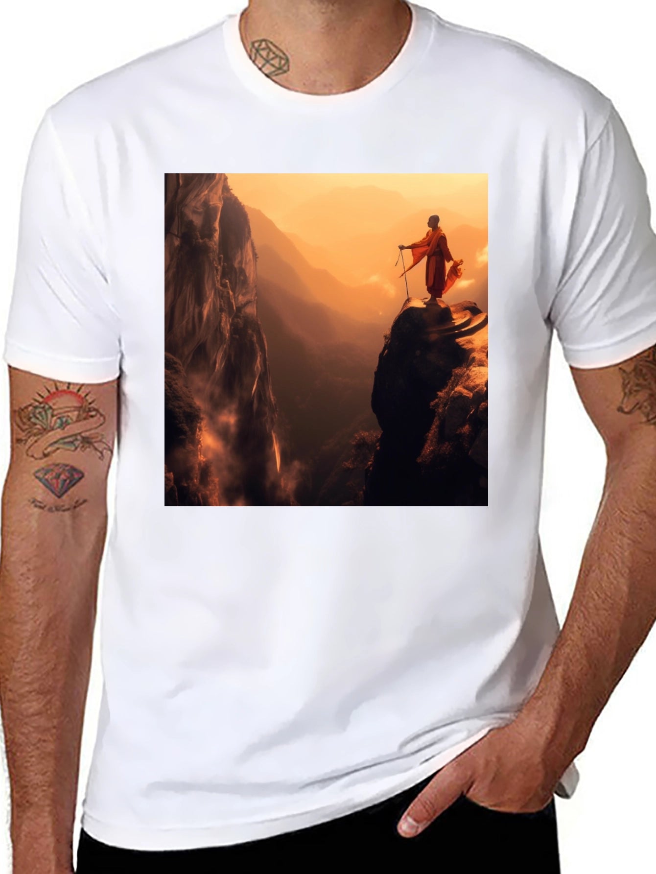 Monk Mountain View Black T-Shirt