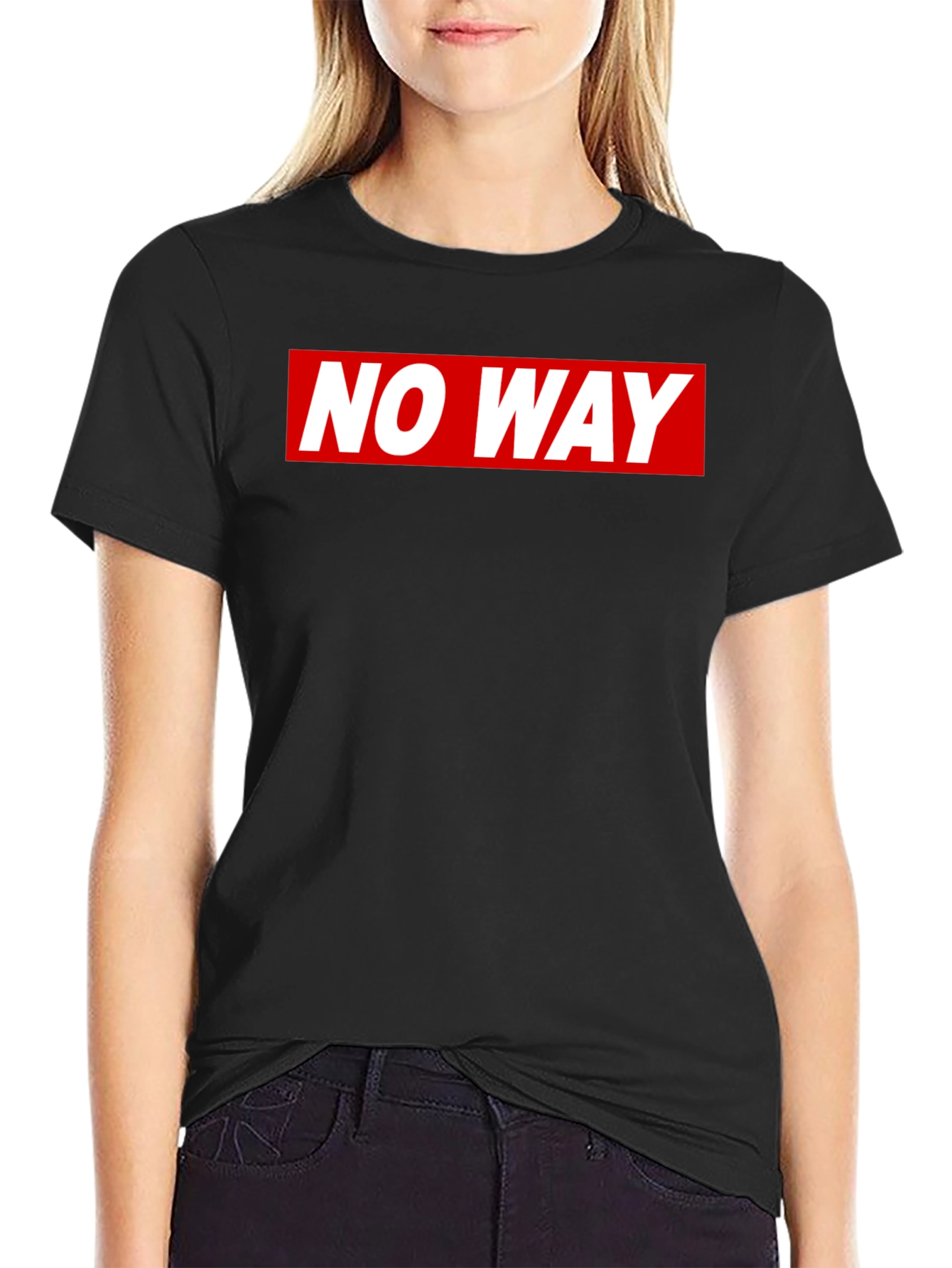 No Way T-Shirt: Bold Red & White Graphic Tee