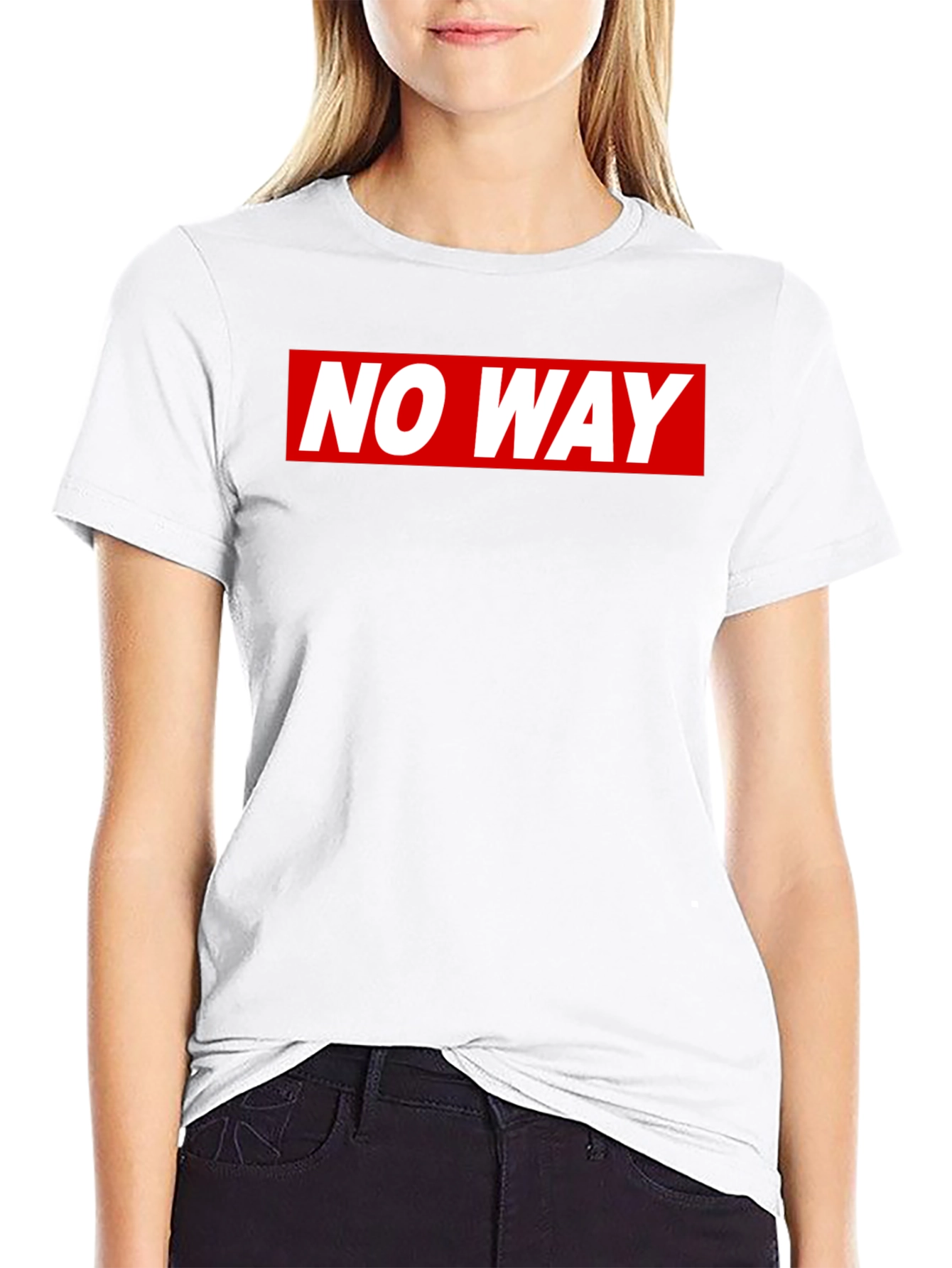 No Way T-Shirt: Bold Red & White Graphic Tee