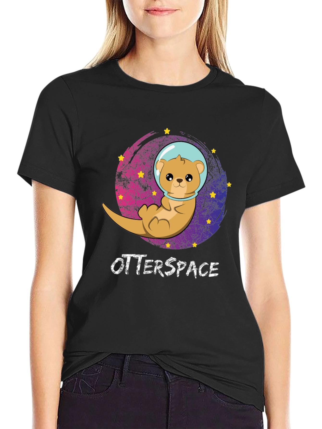 Otterspace T-Shirt: Cute Space Otter Design