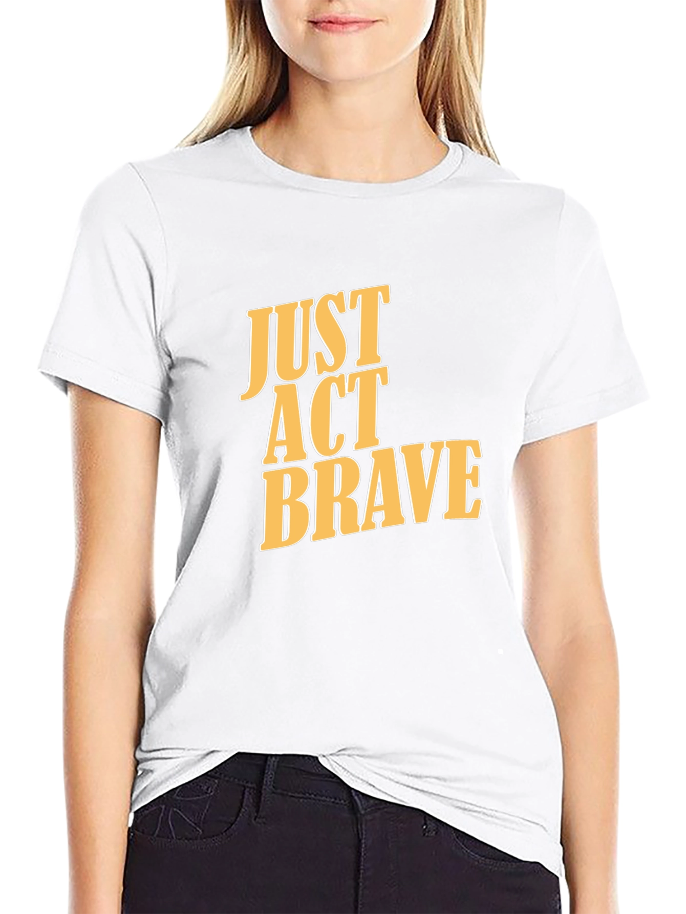 Just Act Brave Graphic Tee - Mens Black T-Shirt