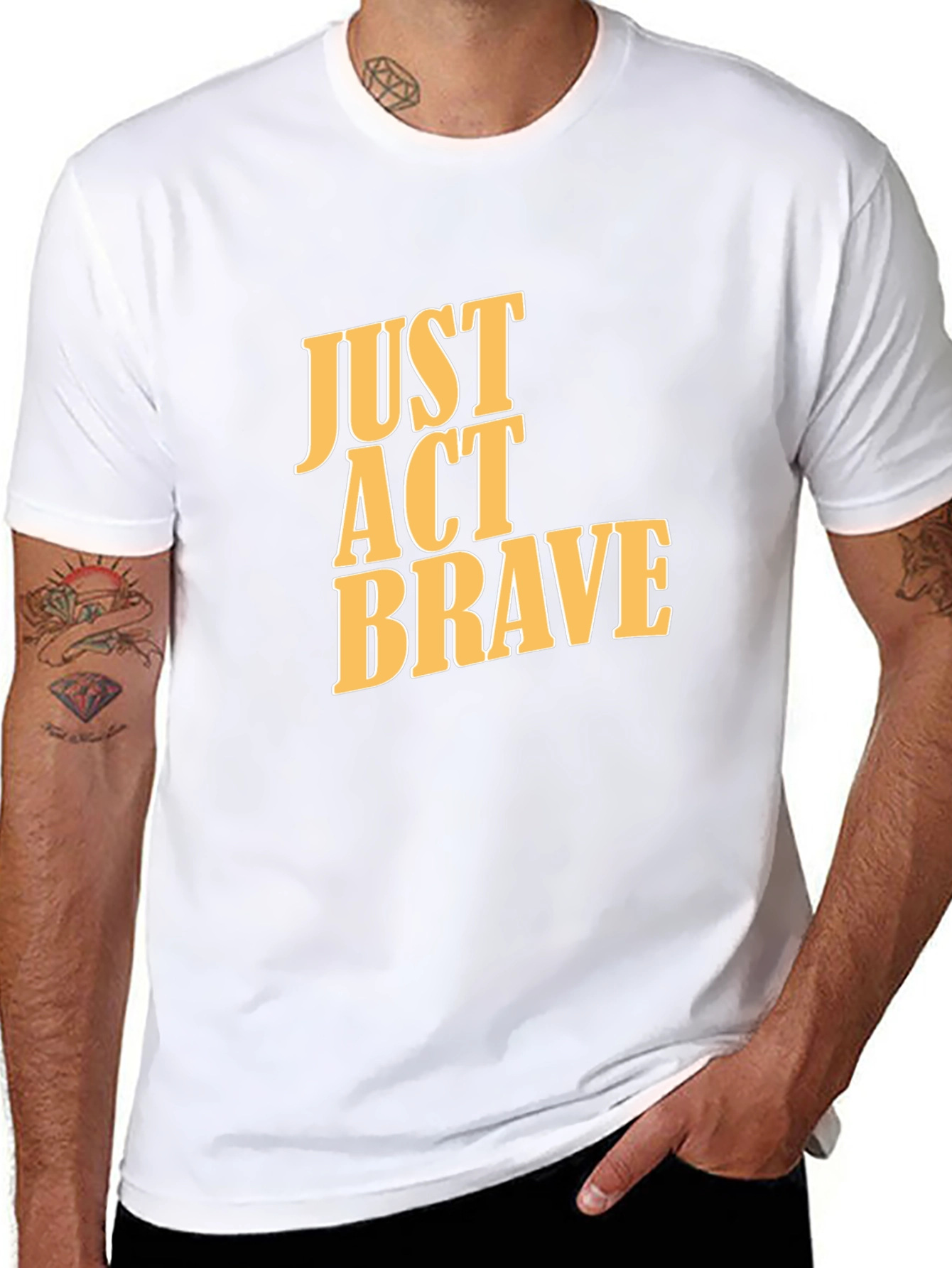 Just Act Brave Graphic Tee - Mens Black T-Shirt