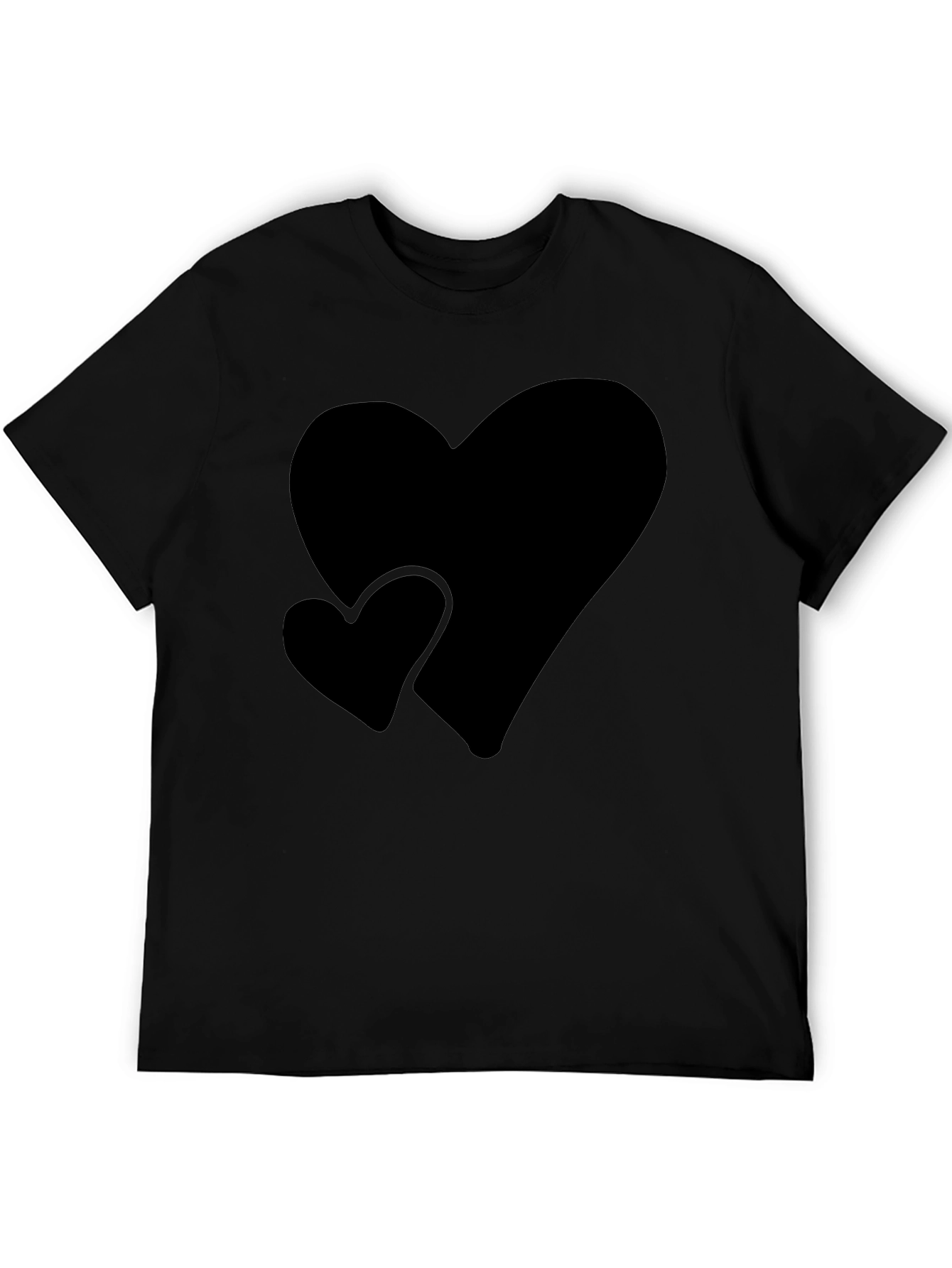 Black T-Shirt with Heart Design