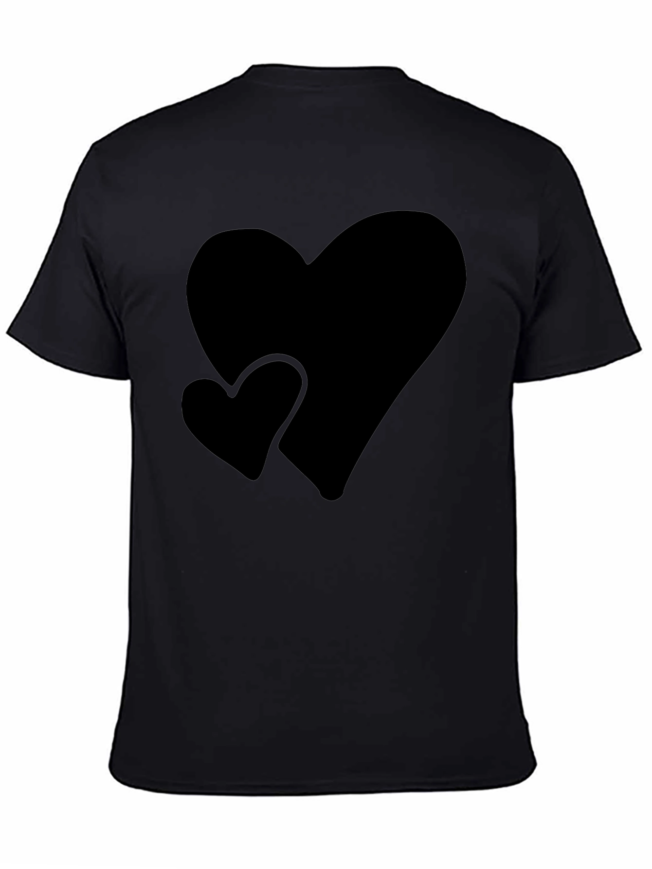Black T-Shirt with Heart Design