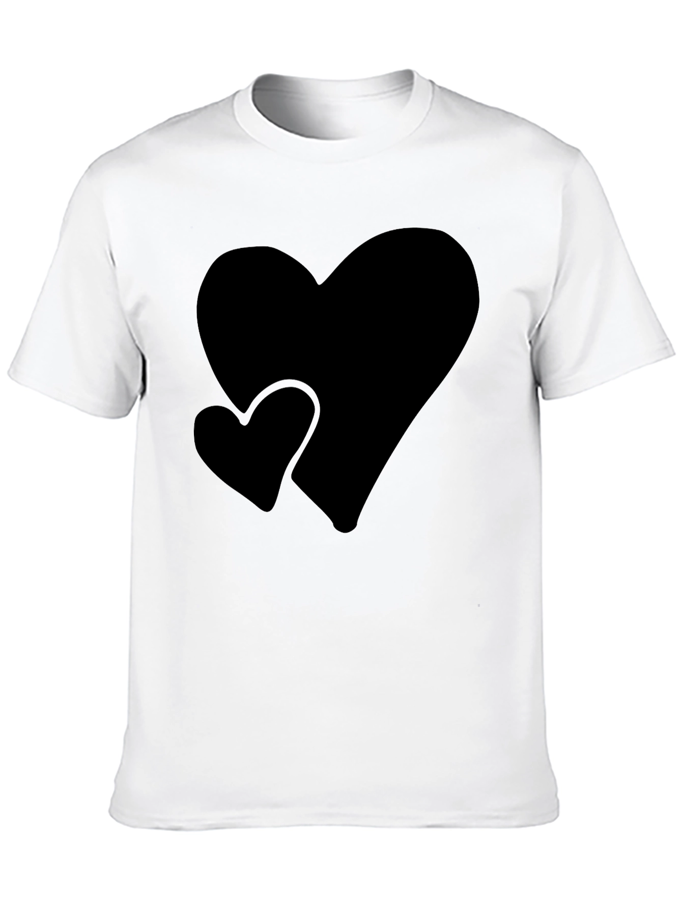Black T-Shirt with Heart Design
