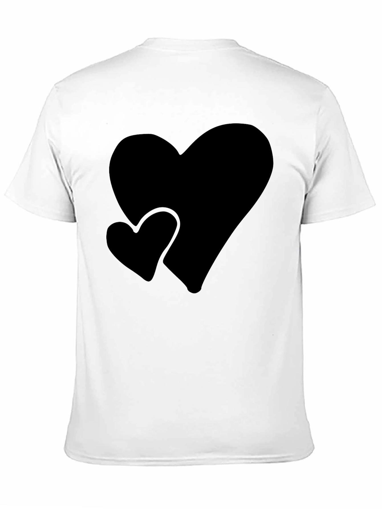 Black T-Shirt with Heart Design