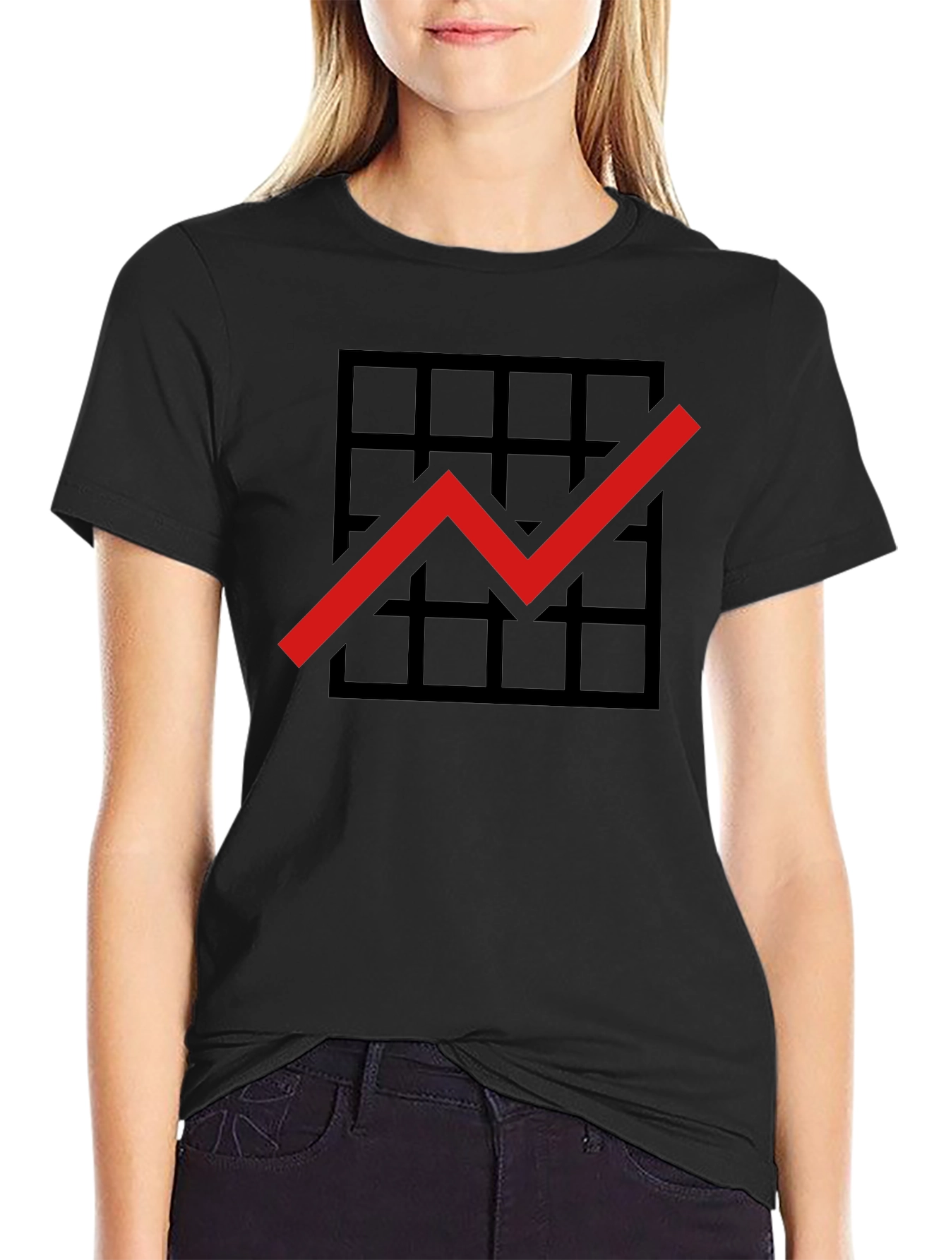 Grid Growth Chart Black T-Shirt