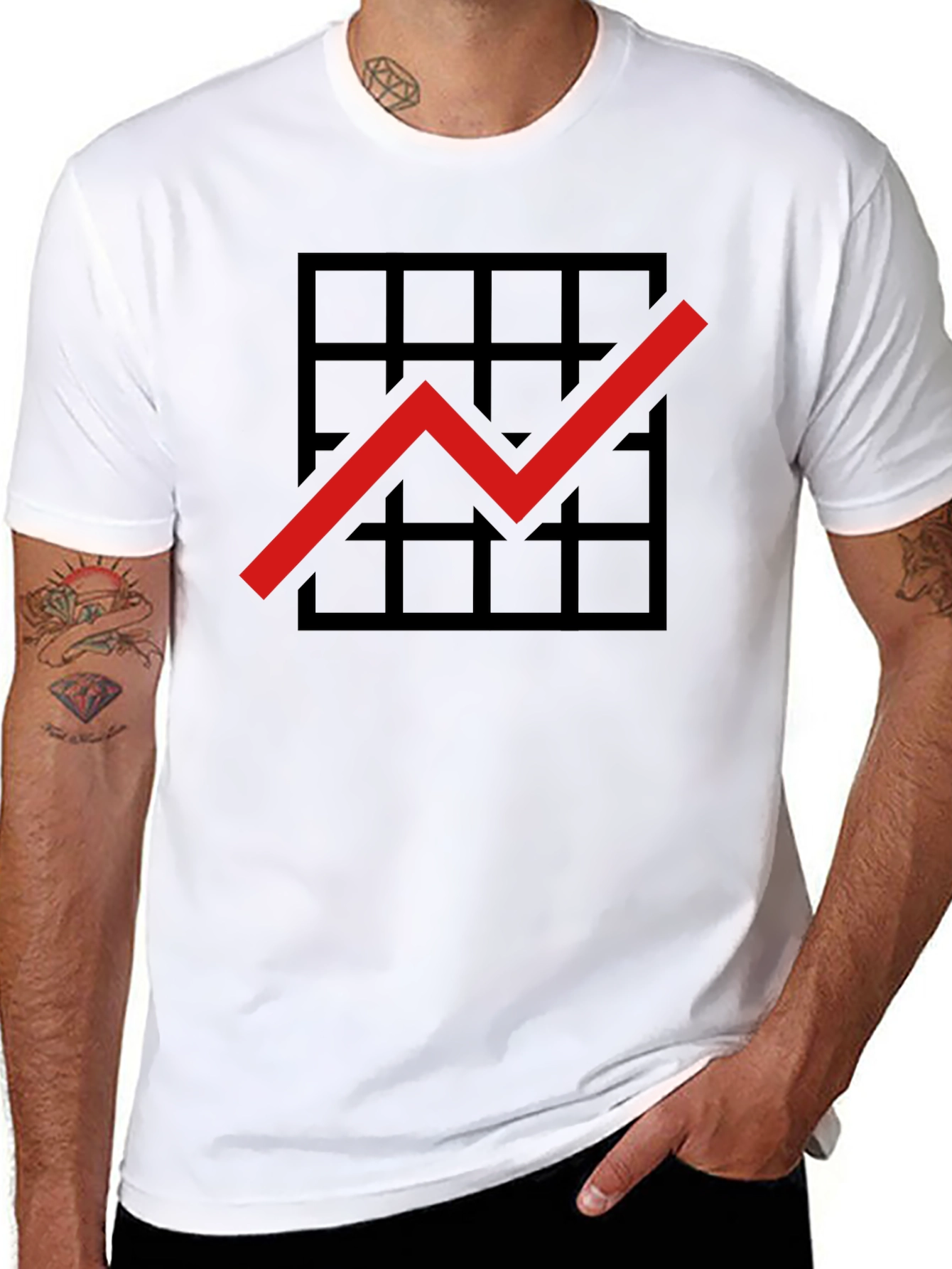 Grid Growth Chart Black T-Shirt