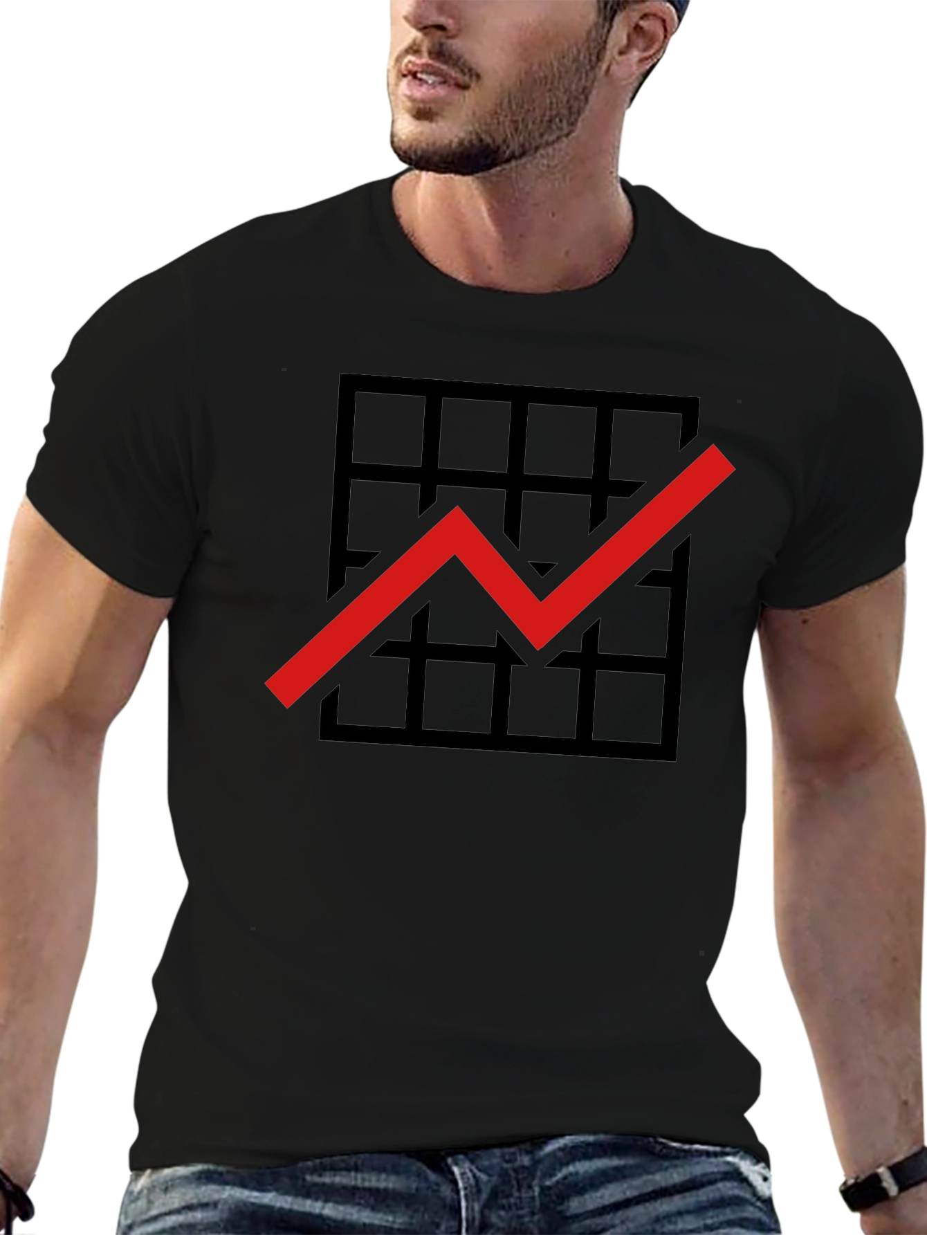 Grid Growth Chart Black T-Shirt
