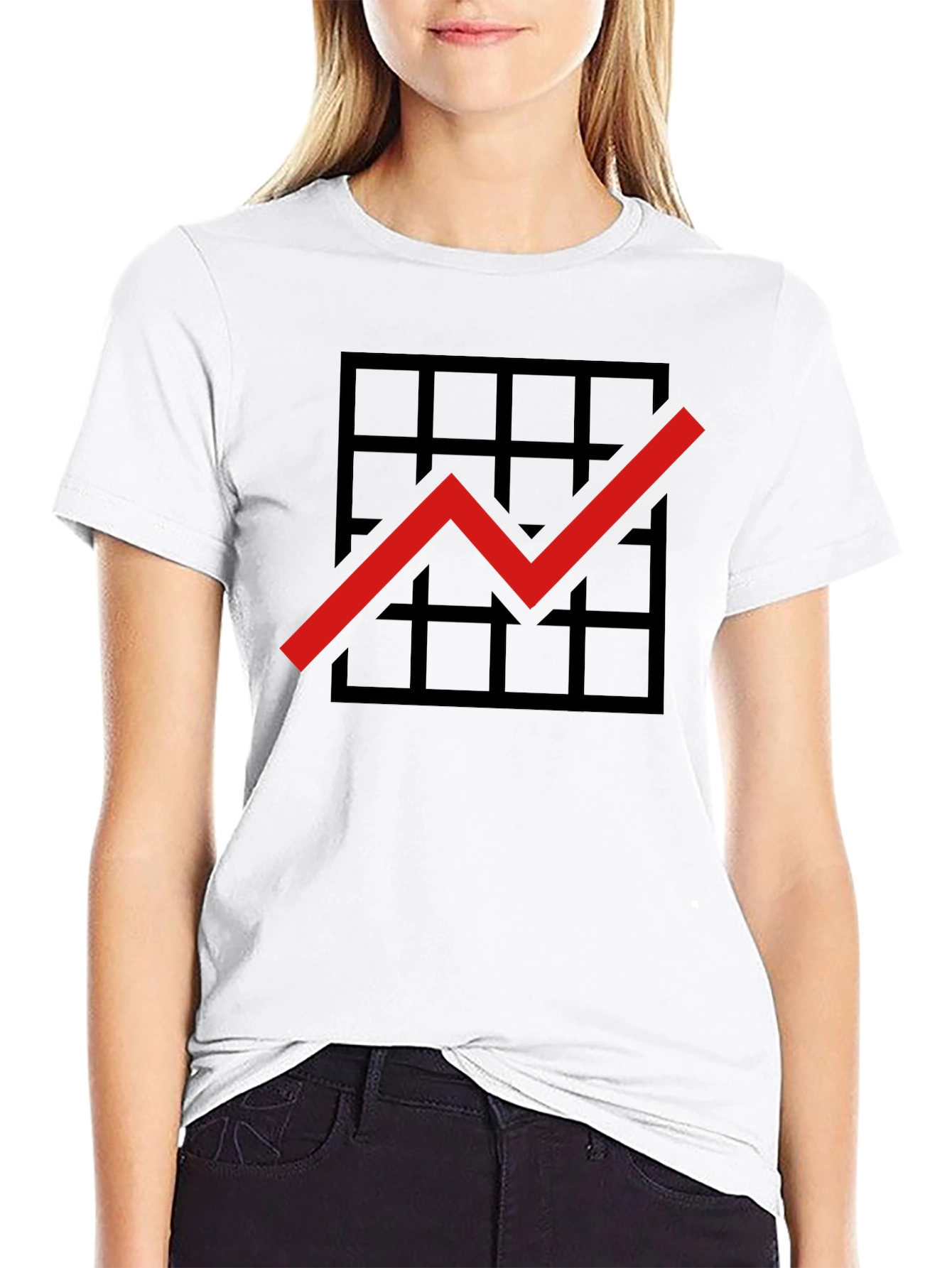 Grid Growth Chart Black T-Shirt