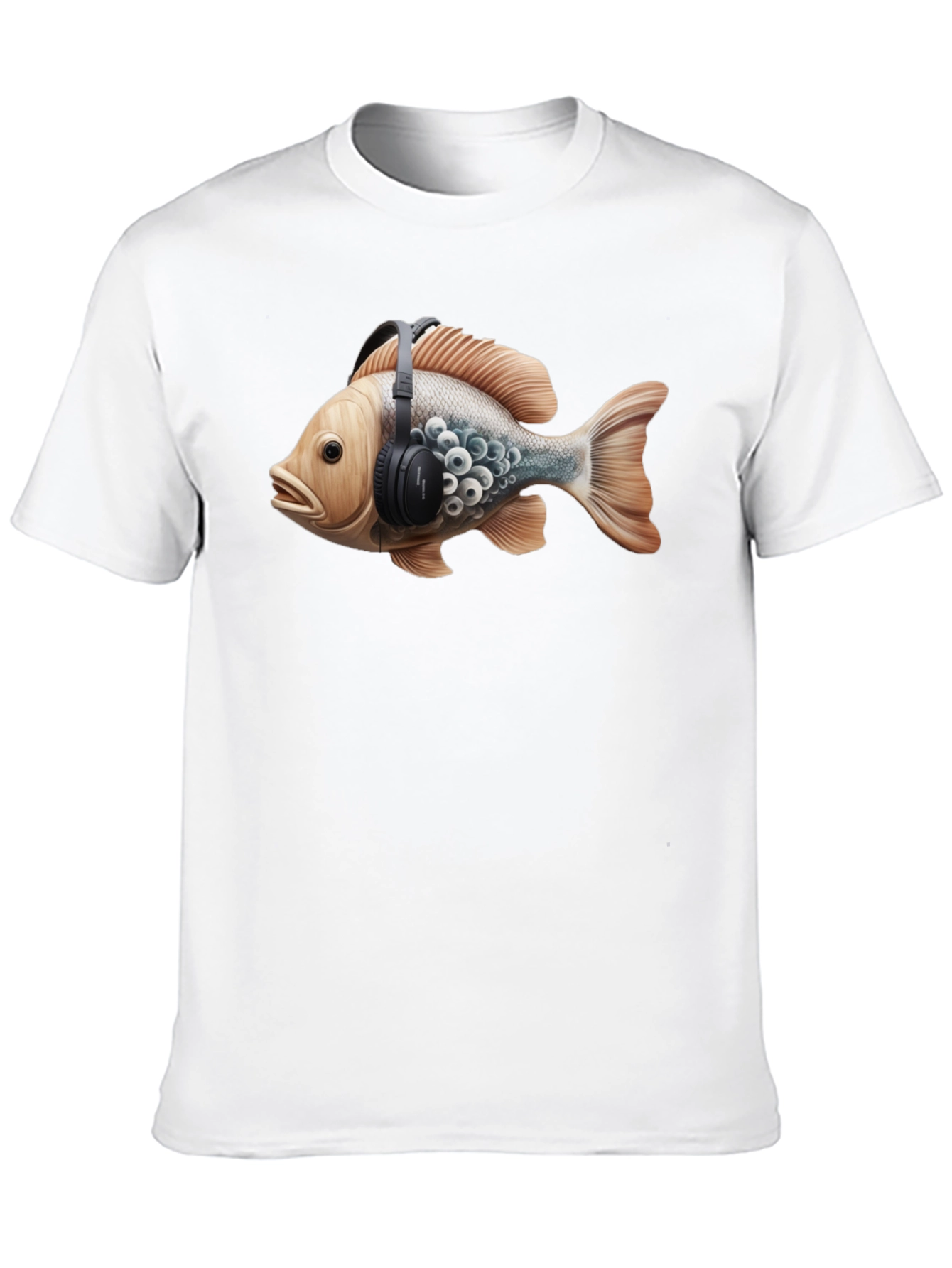 Cool Fish Headphone Graphic T-Shirt