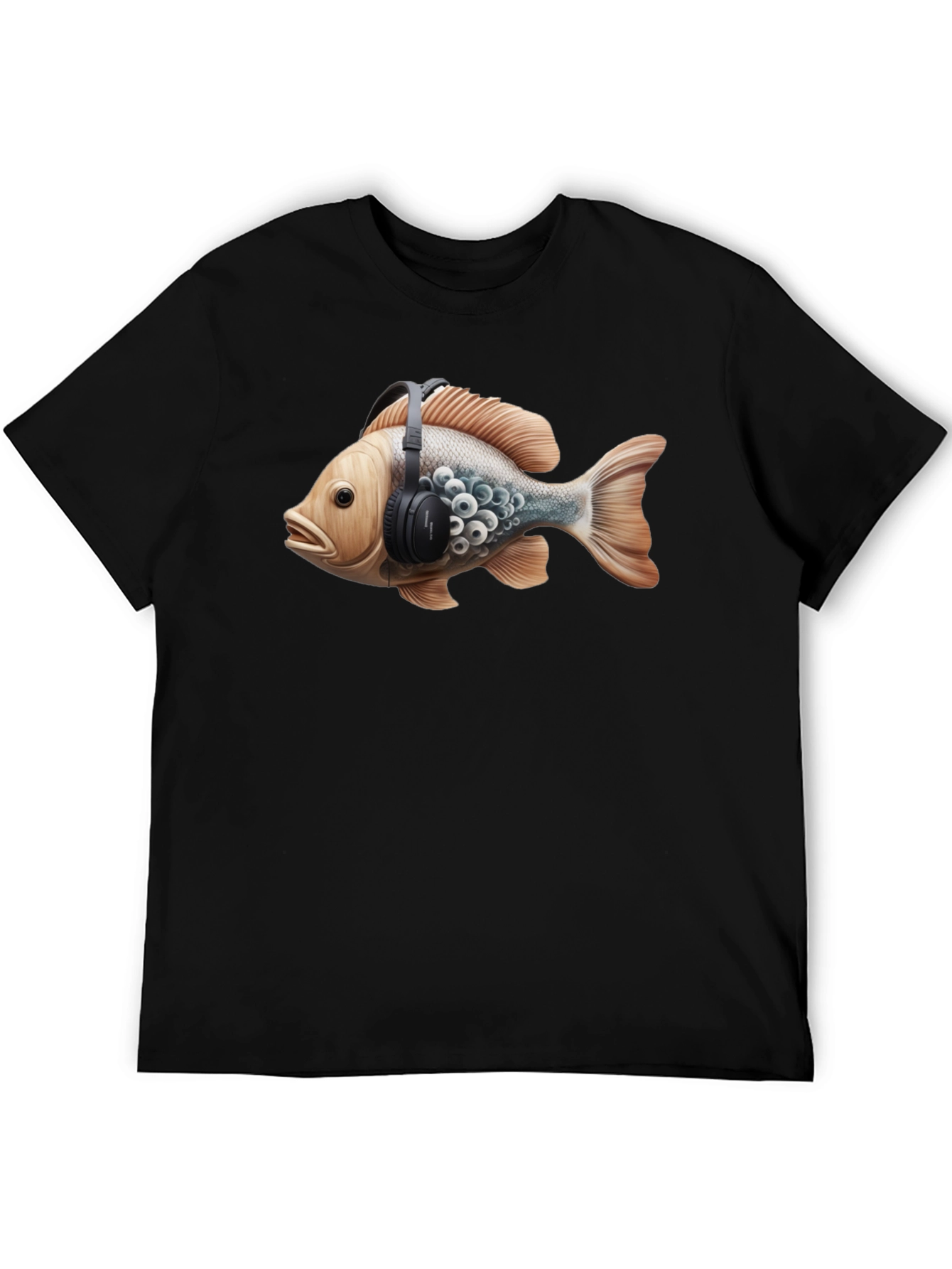 Cool Fish Headphone Graphic T-Shirt