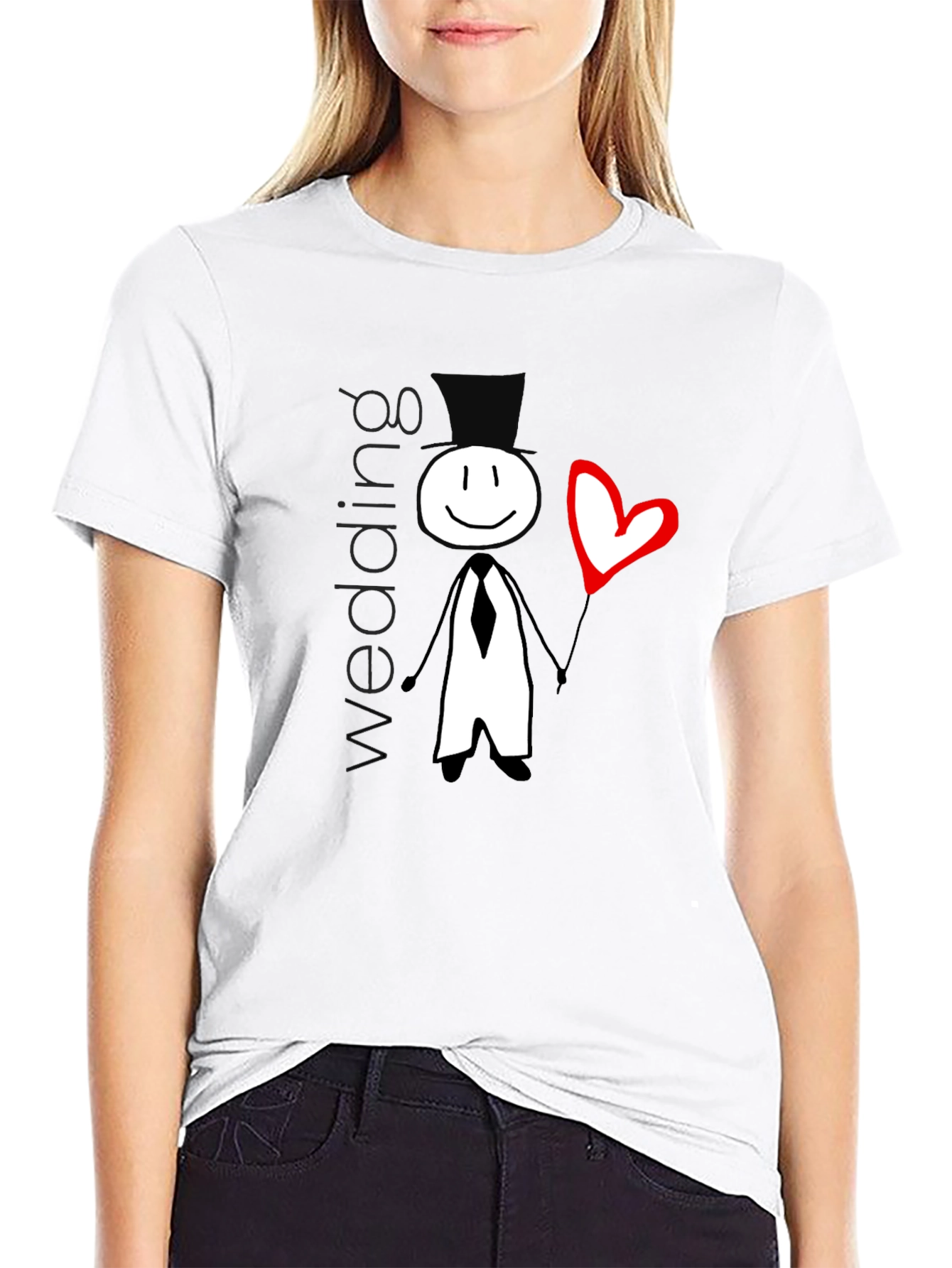 Wedding Stick Figure Graphic T-Shirt