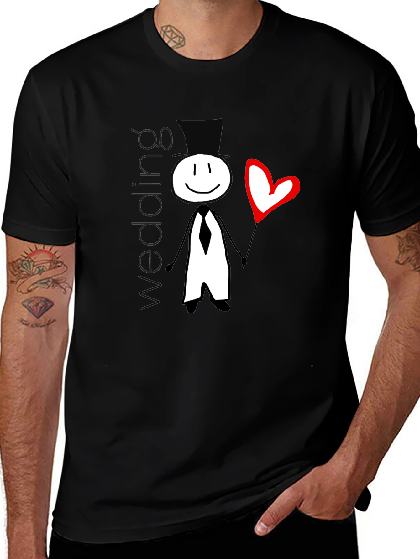Wedding Stick Figure Graphic T-Shirt