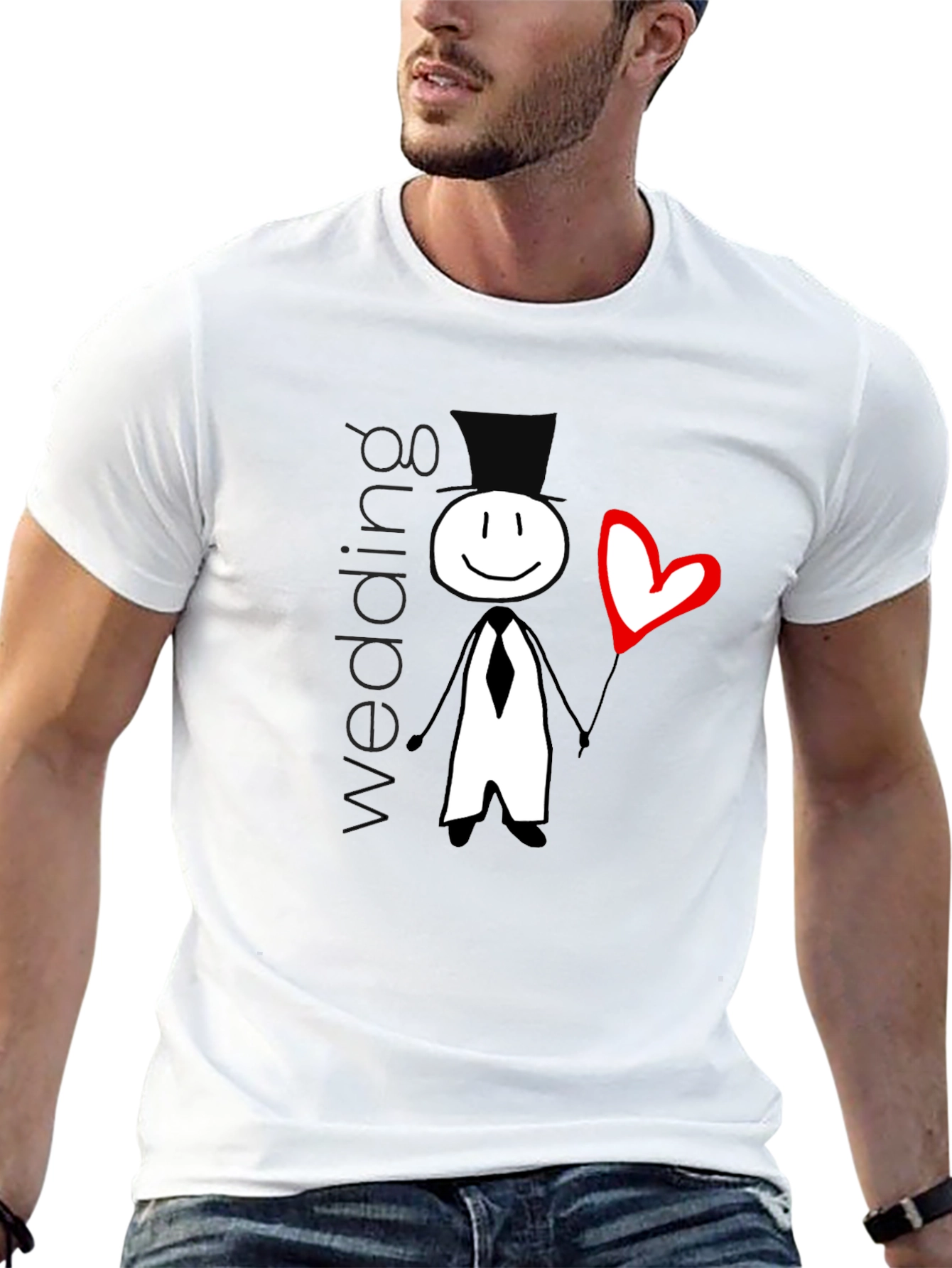 Wedding Stick Figure Graphic T-Shirt