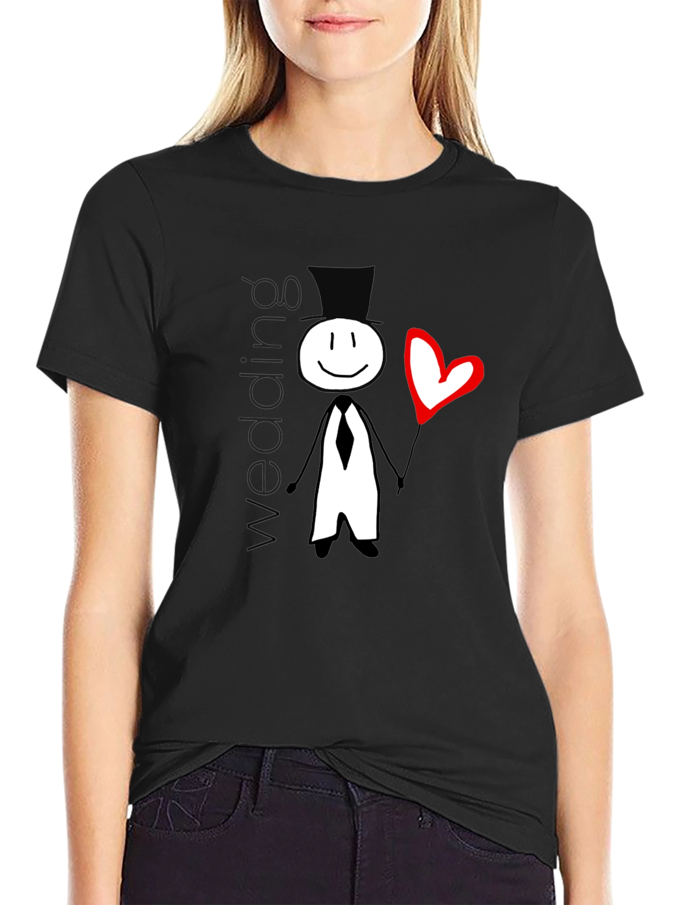 Wedding Stick Figure Graphic T-Shirt