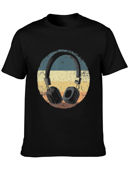 Retro Headphones T-Shirt - Vintage Style Music Tee