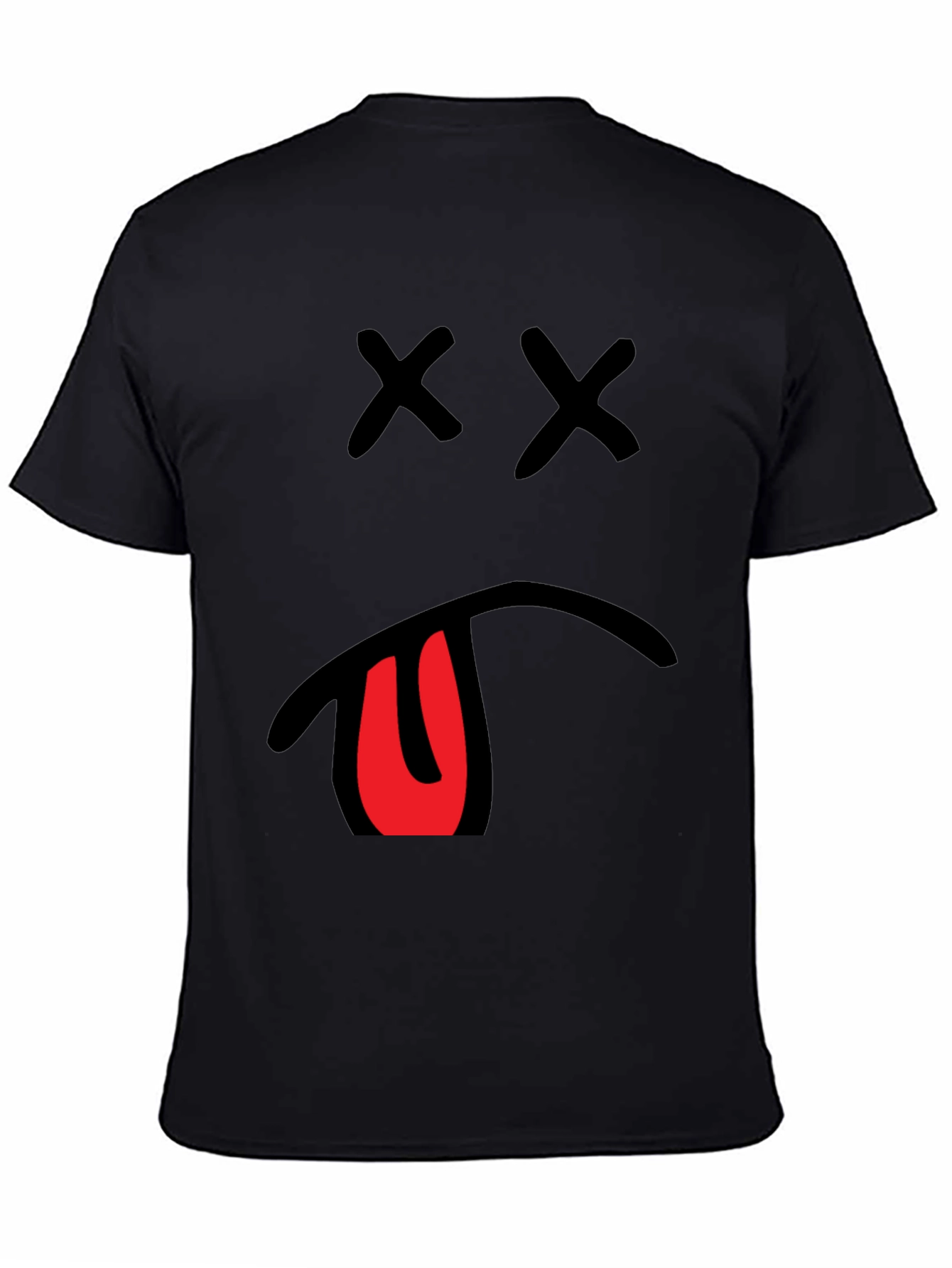 Mens Graphic T-Shirt with X Eyes and Tongue Out