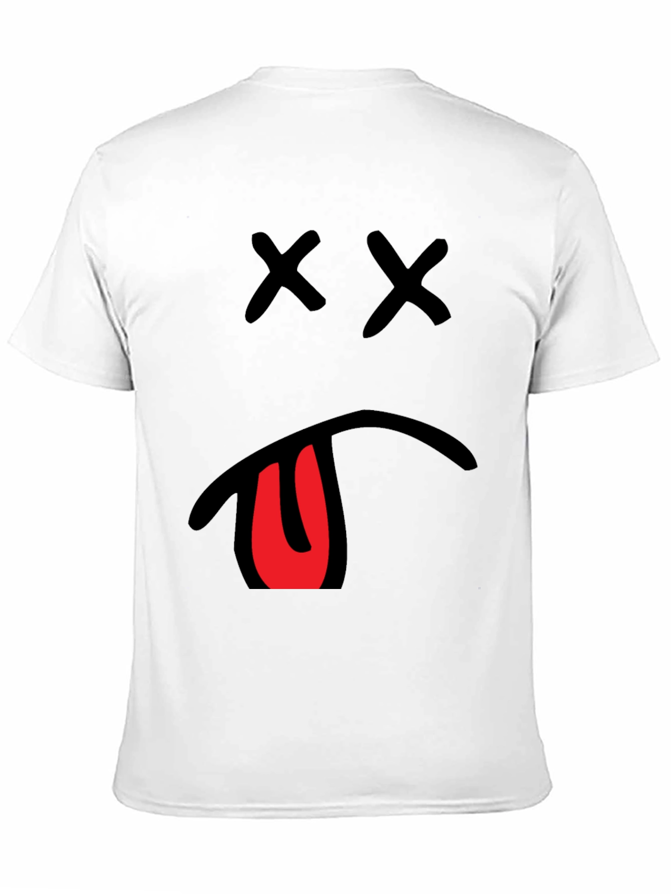 Mens Graphic T-Shirt with X Eyes and Tongue Out