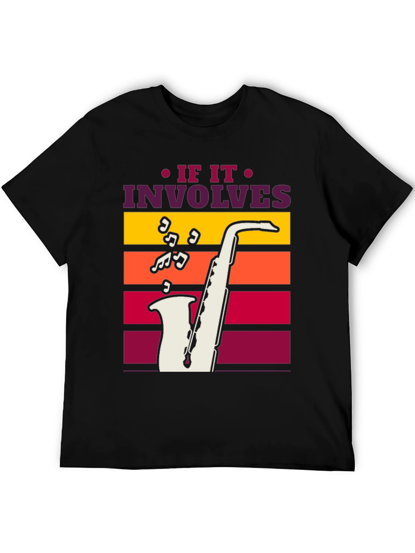 If It Involves Saxophone Black Graphic Tee