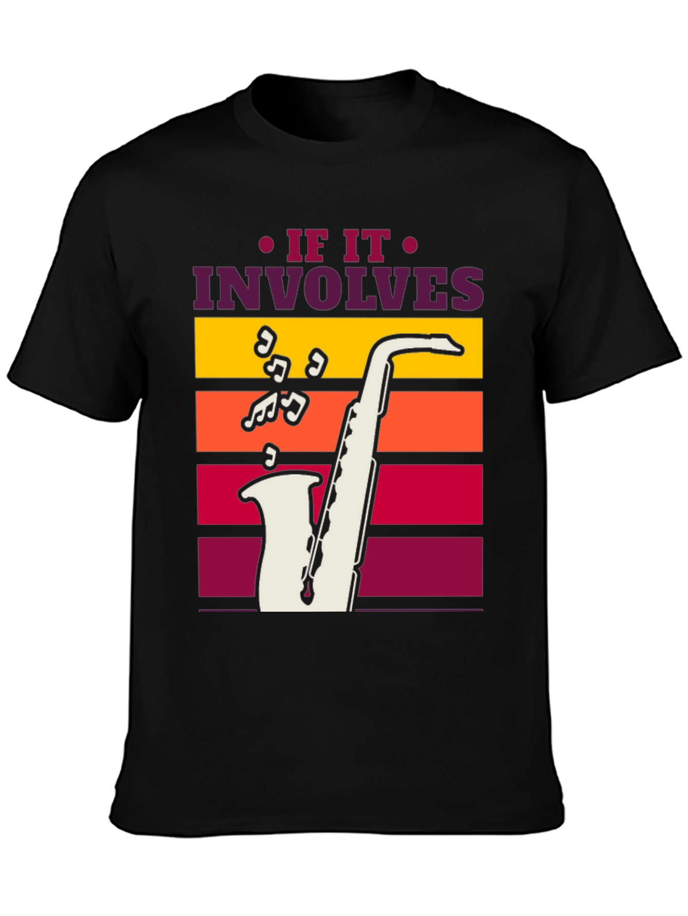 If It Involves Saxophone Black Graphic Tee