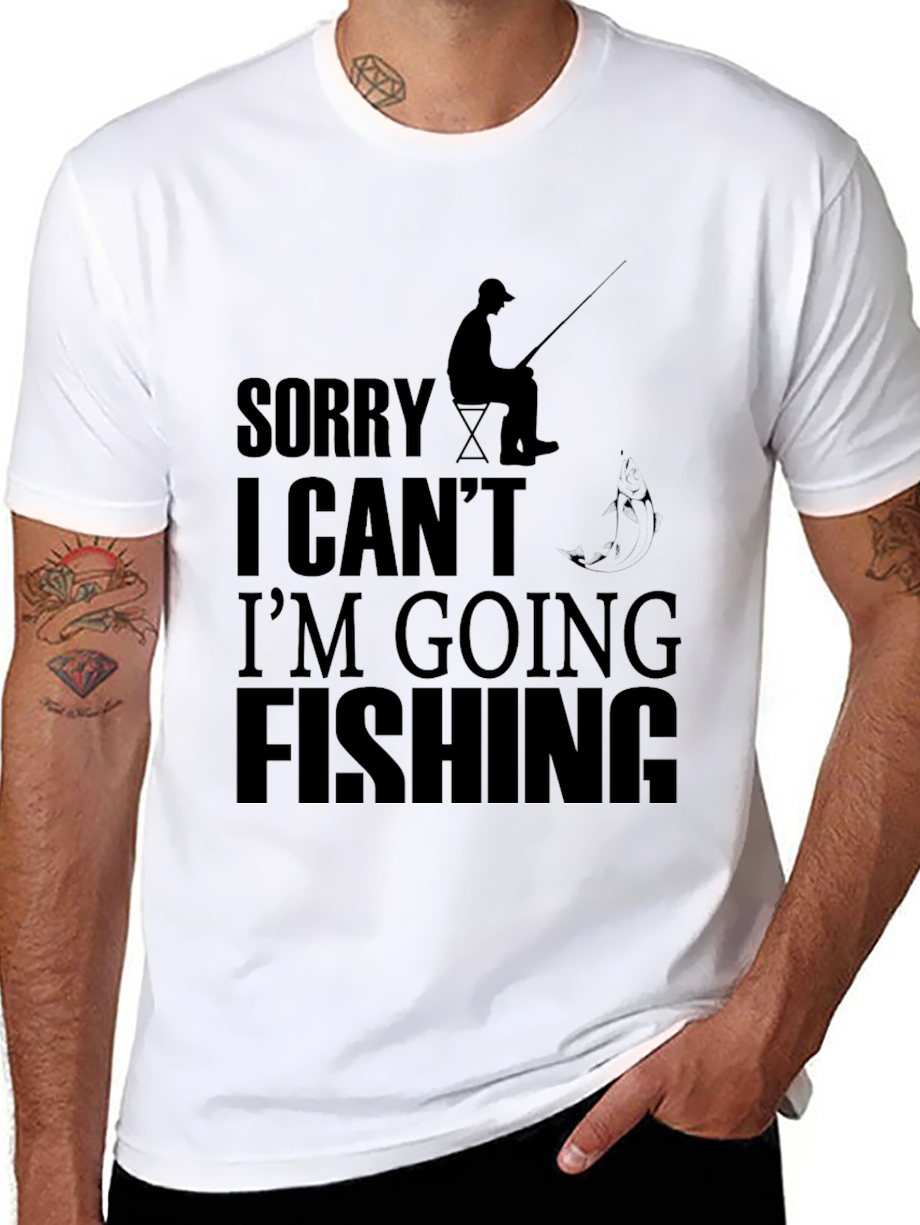 Funny Fishing T-Shirt - Sorry I Cant Fishing!