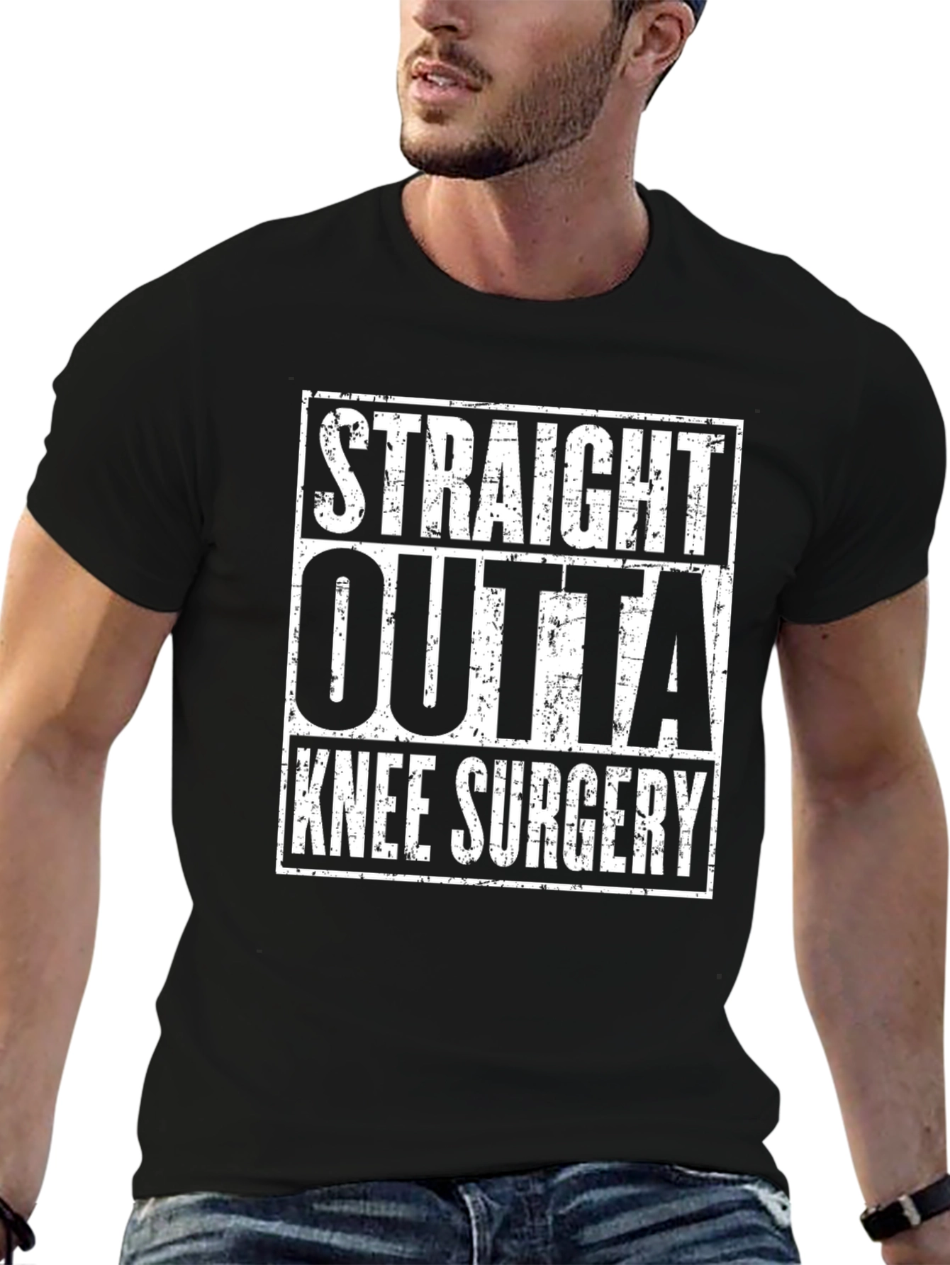 Straight Outta Knee Surgery Black T-Shirt