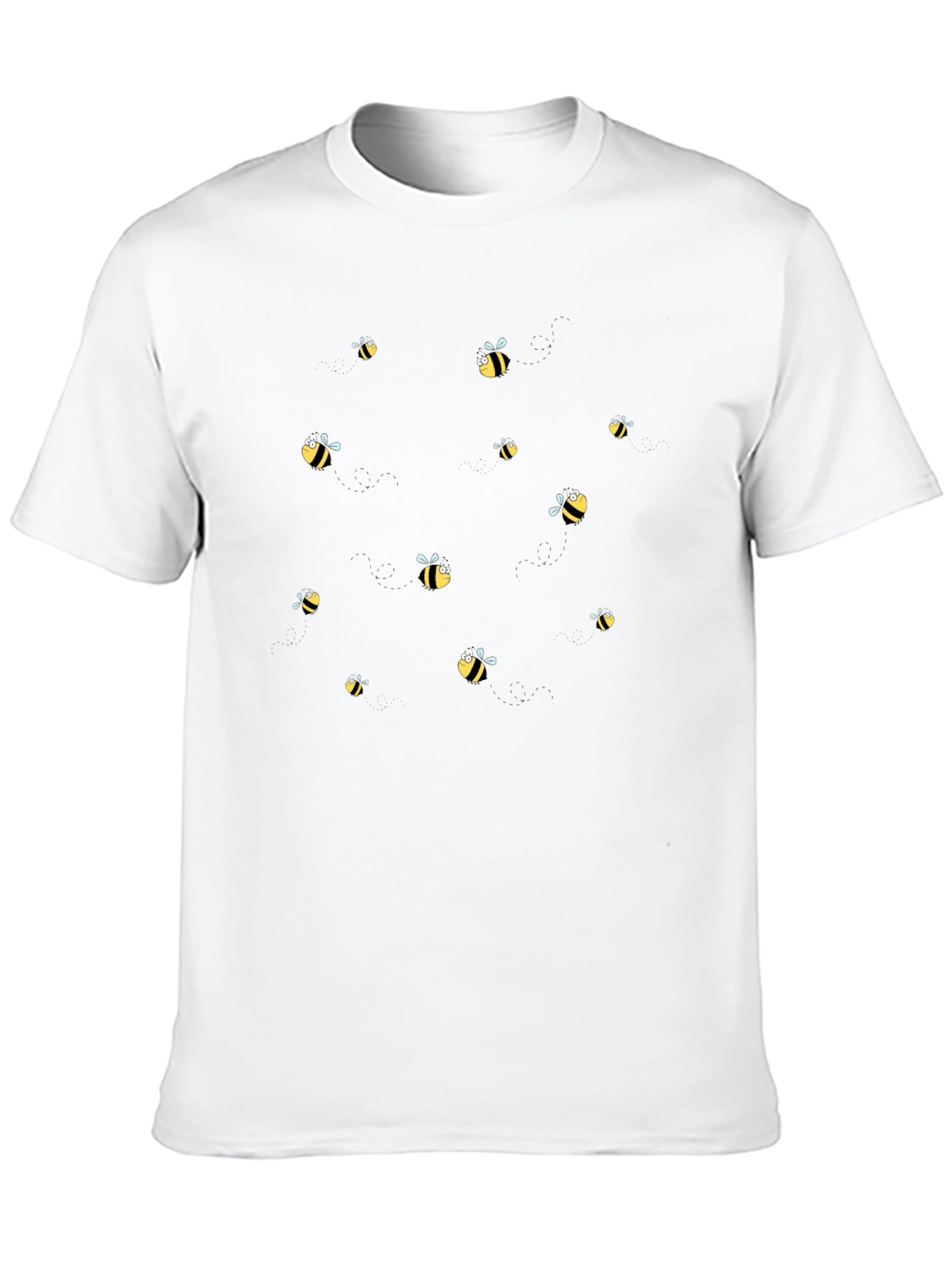 Black Bee Pattern Tee - Stylish Comfort
