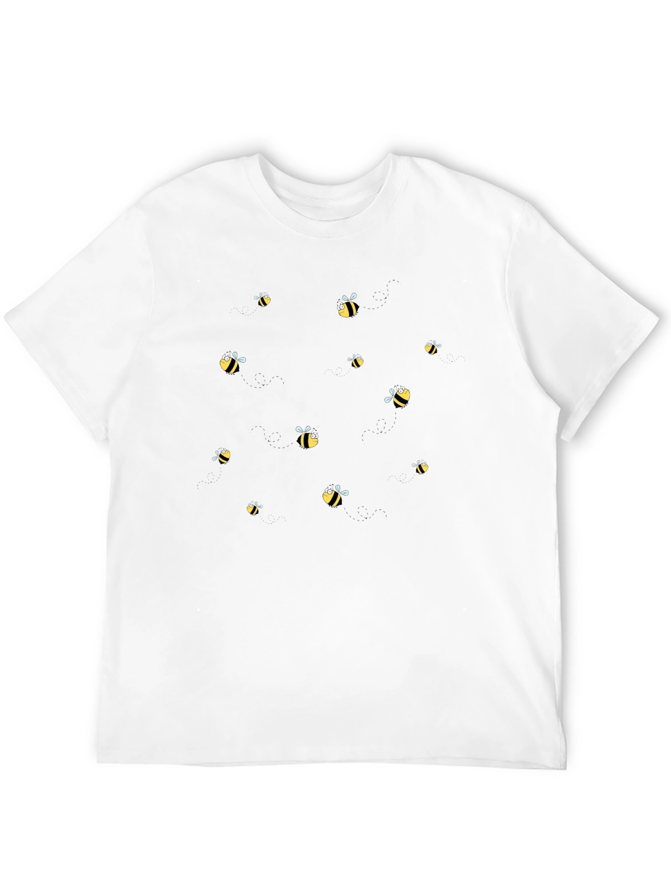 Black Bee Pattern Tee - Stylish Comfort