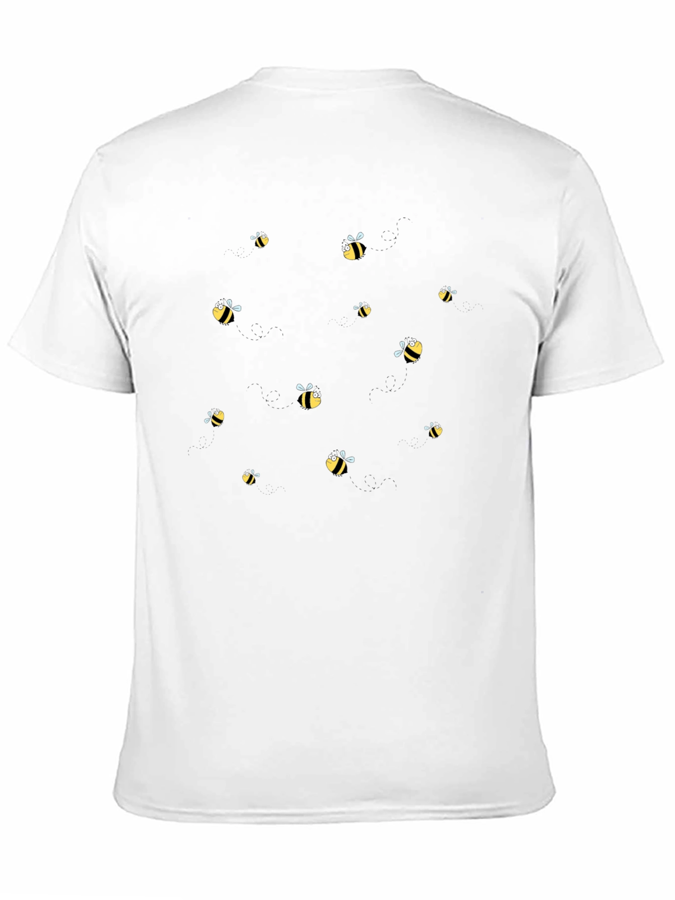 Black Bee Pattern Tee - Stylish Comfort