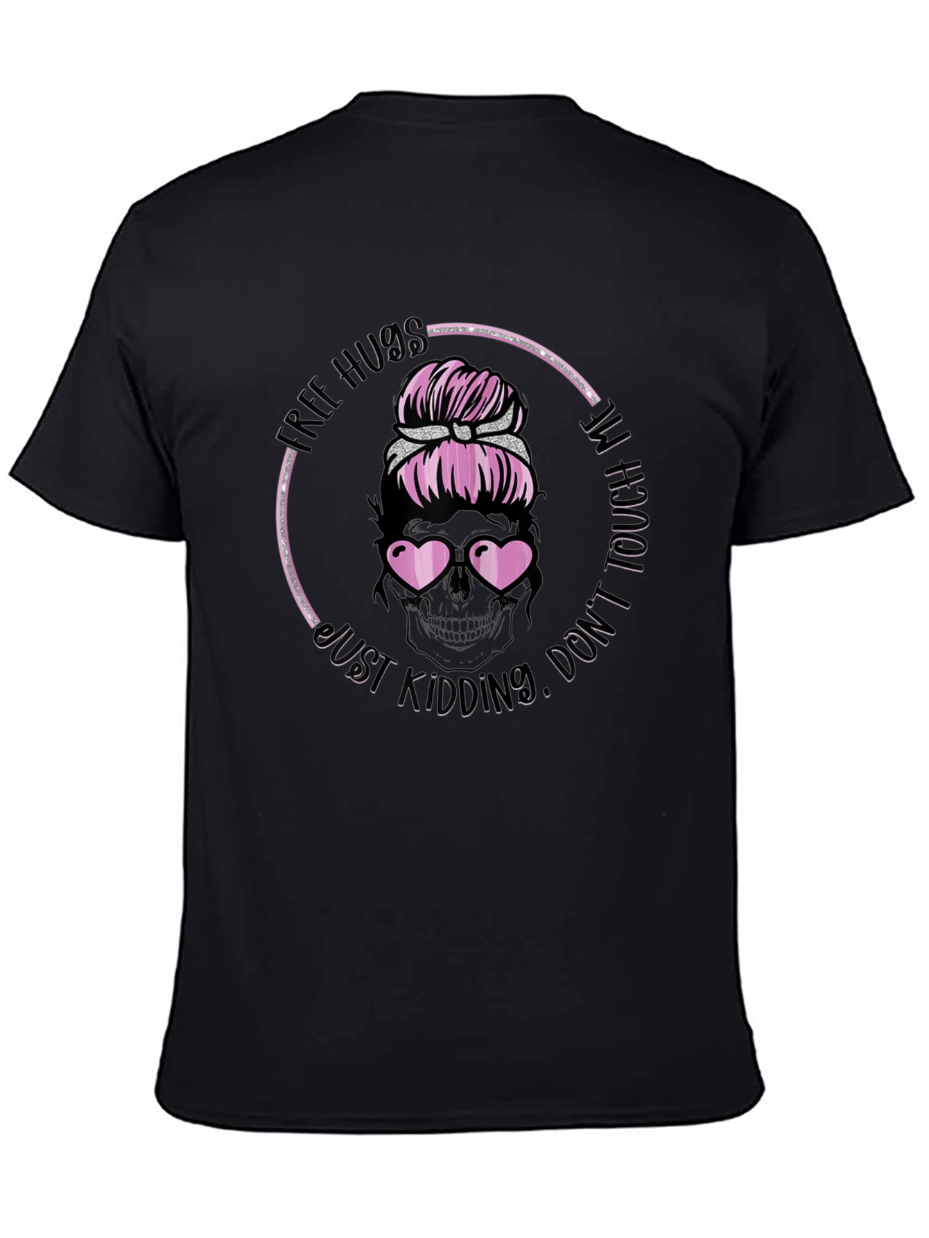 Free Hugs Skull Messy Bun T-Shirt