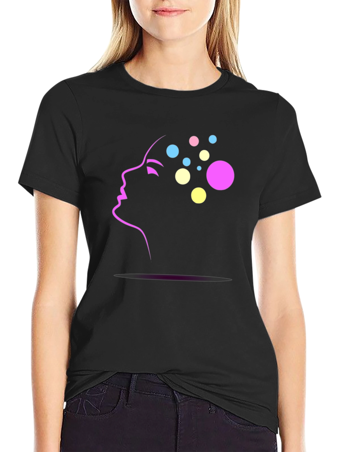 Modern Mind Black Tee - Stylish Graphic Print