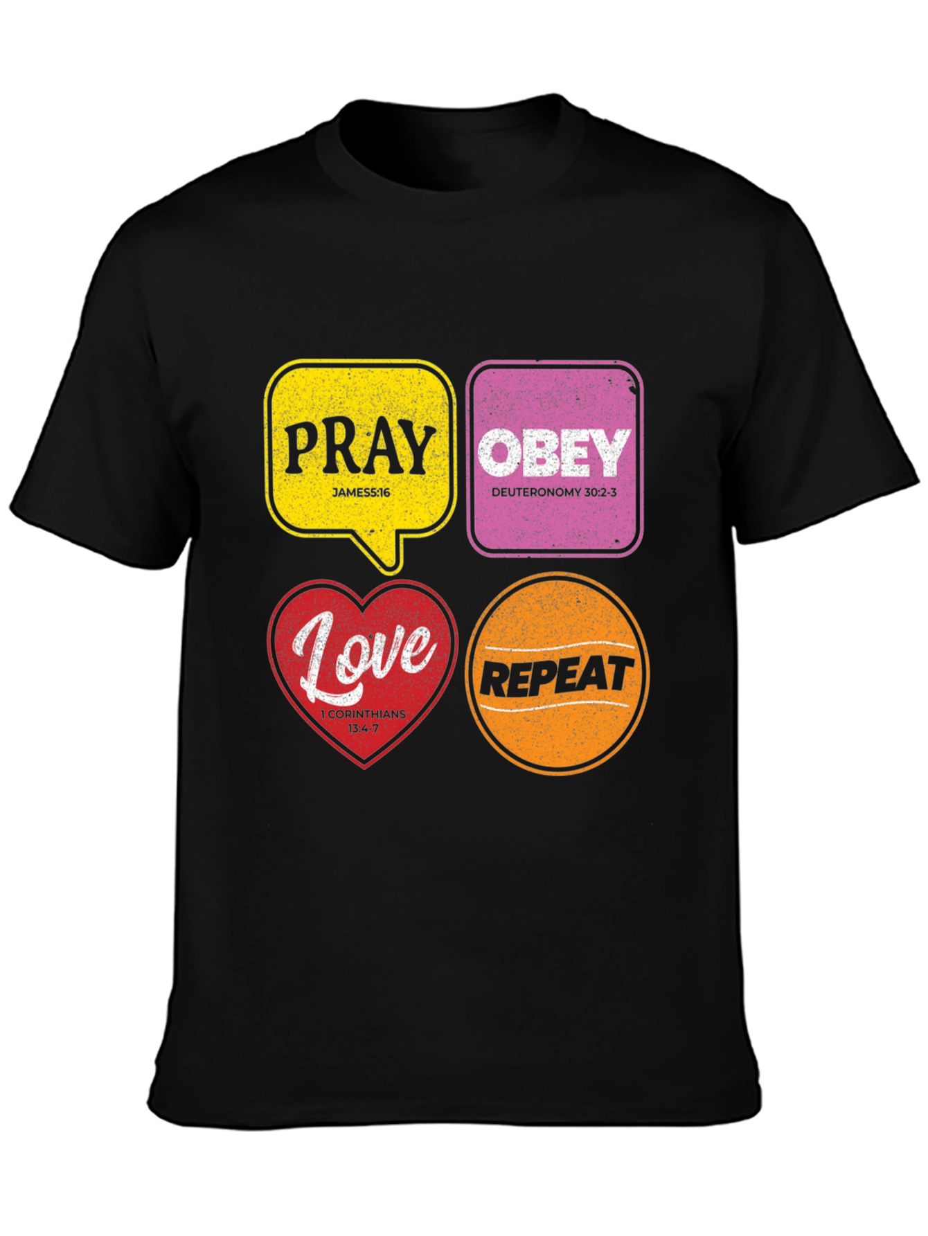 Pray Obey Love Repeat Christian T-Shirt