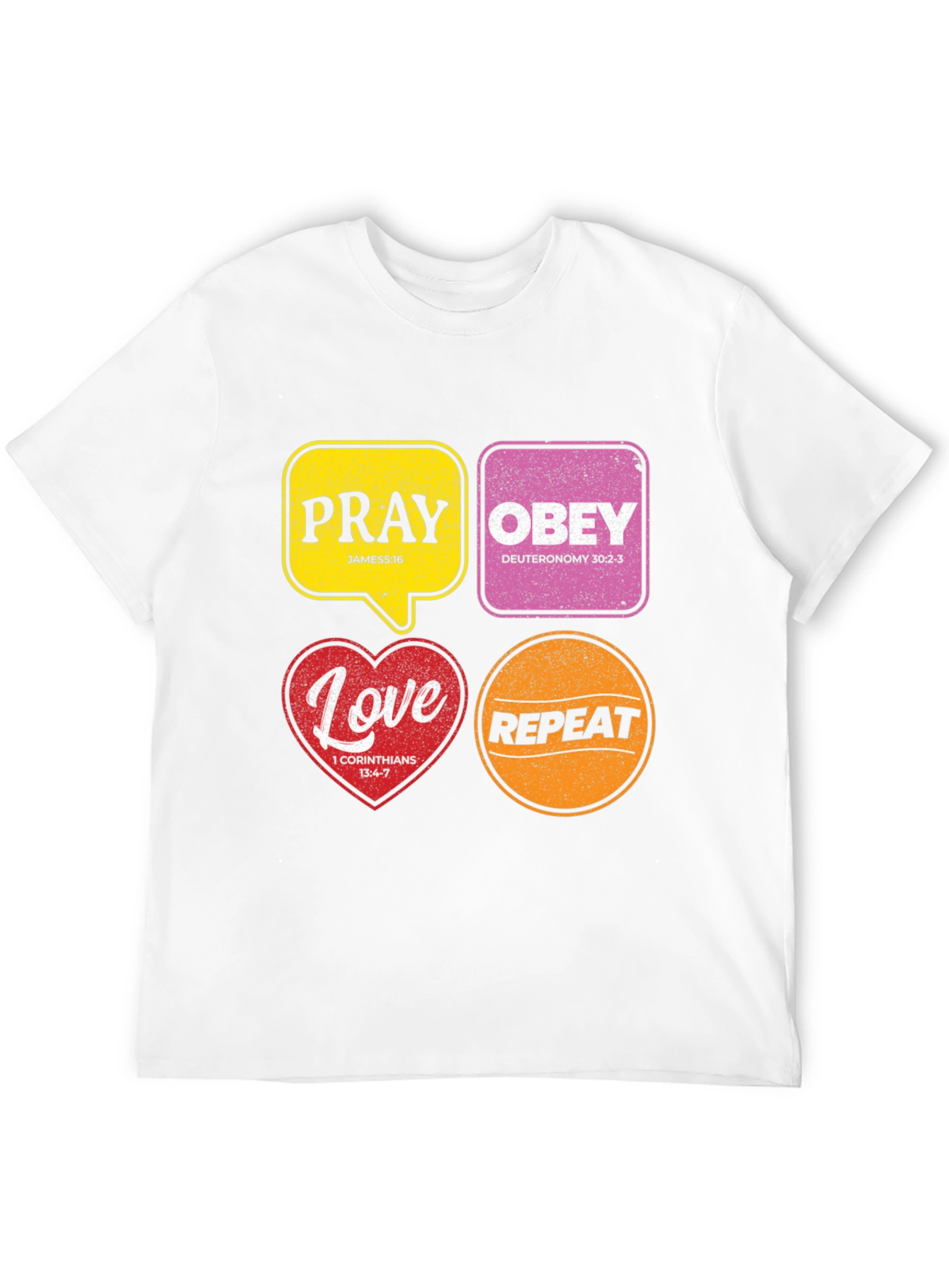 Pray Obey Love Repeat Christian T-Shirt