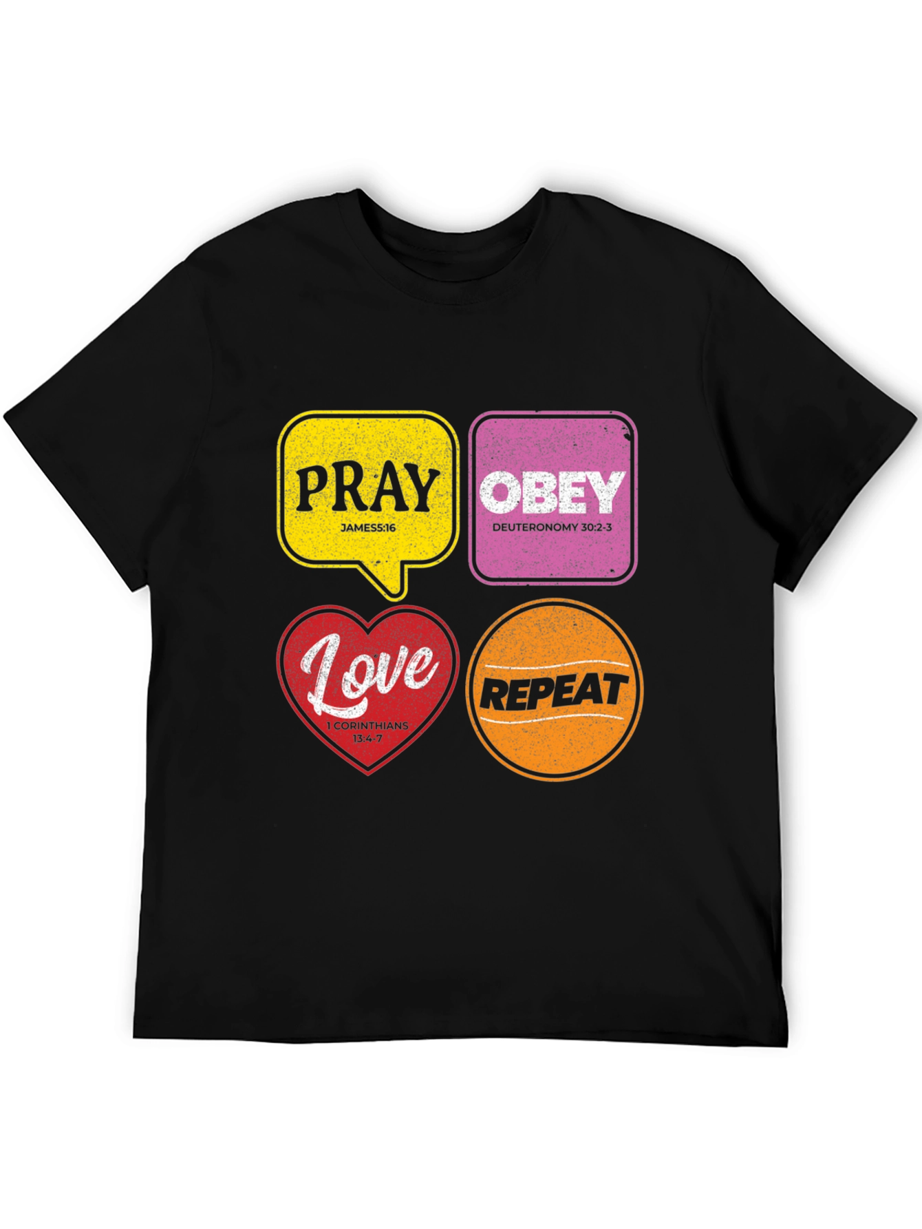 Pray Obey Love Repeat Christian T-Shirt