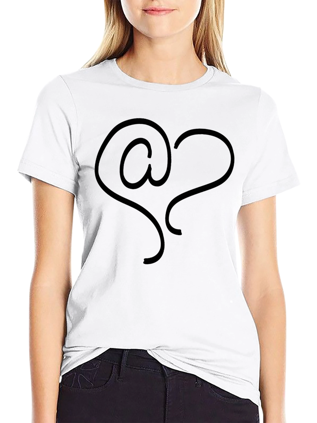Black T-Shirt with Quirky At Heart Design