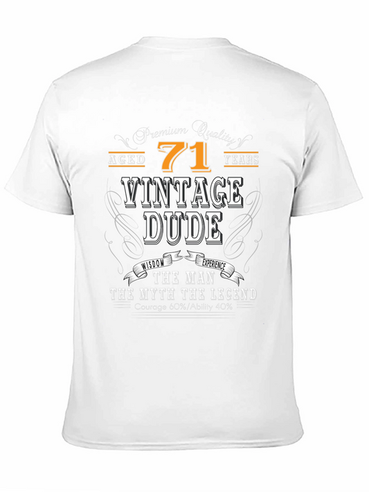 Vintage Dude 71st Birthday Premium Quality T-Shirt