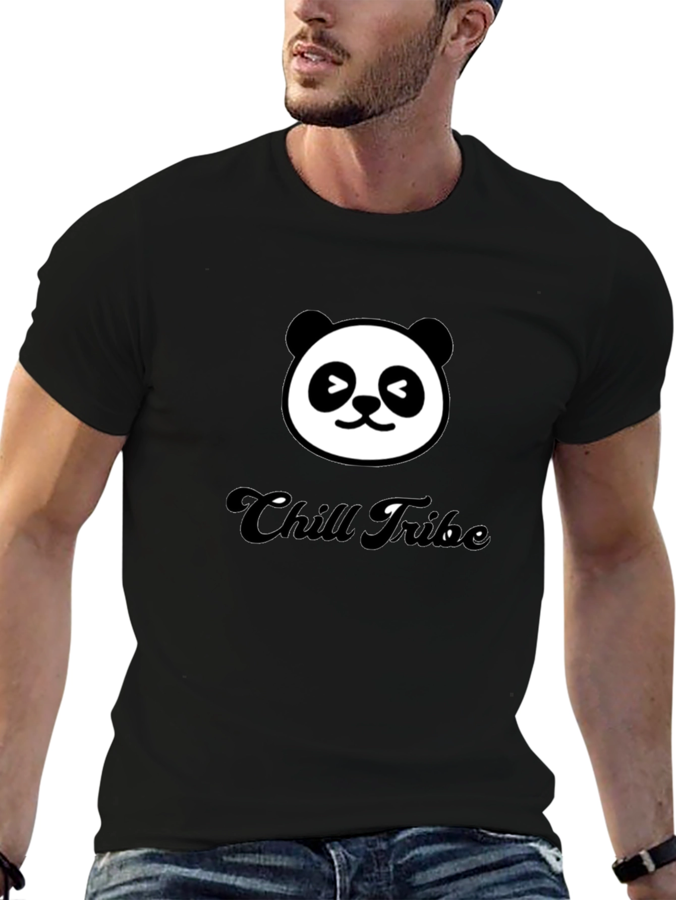 Chill Tribe Panda Graphic Tee - Black