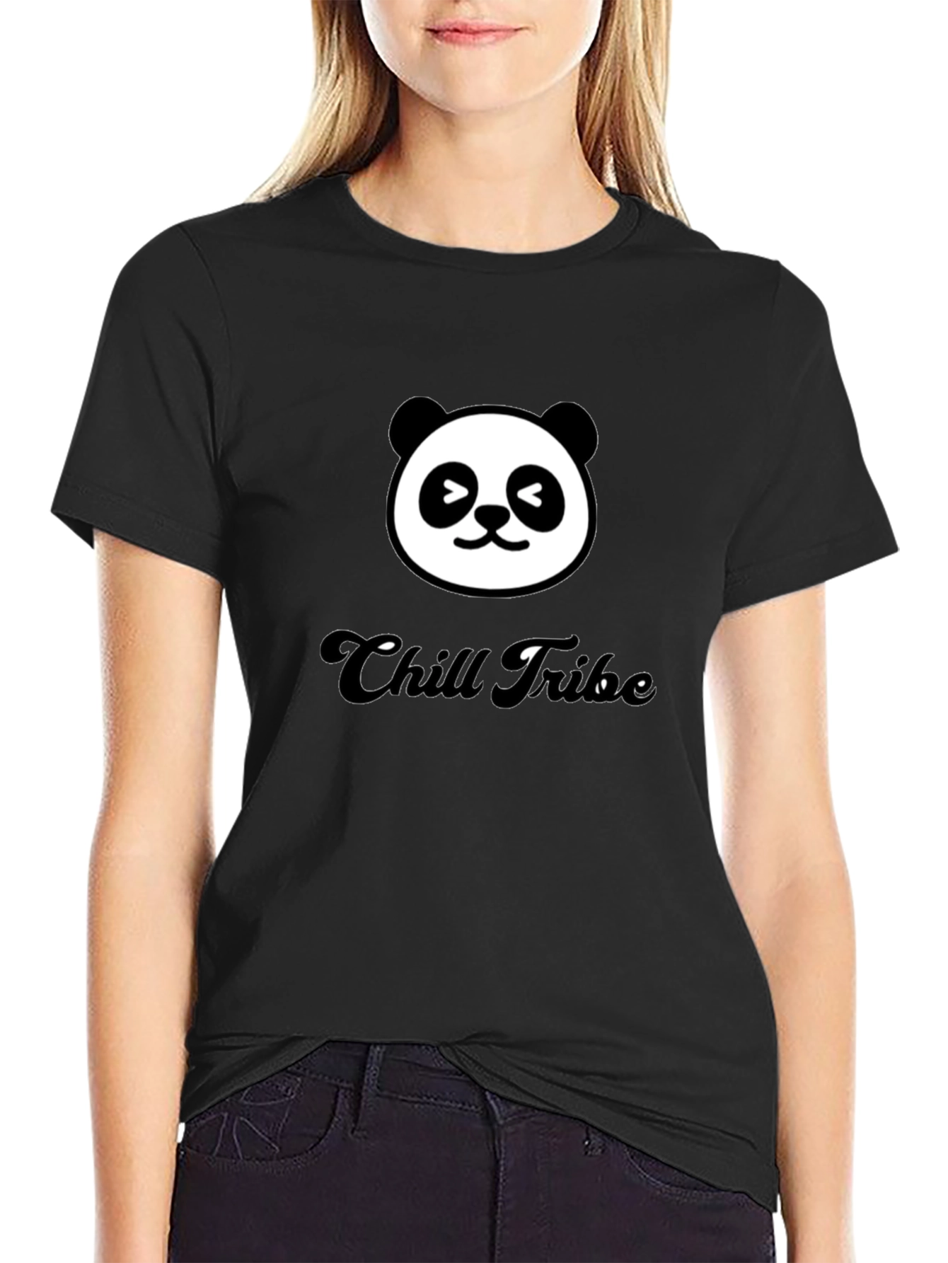 Chill Tribe Panda Graphic Tee - Black
