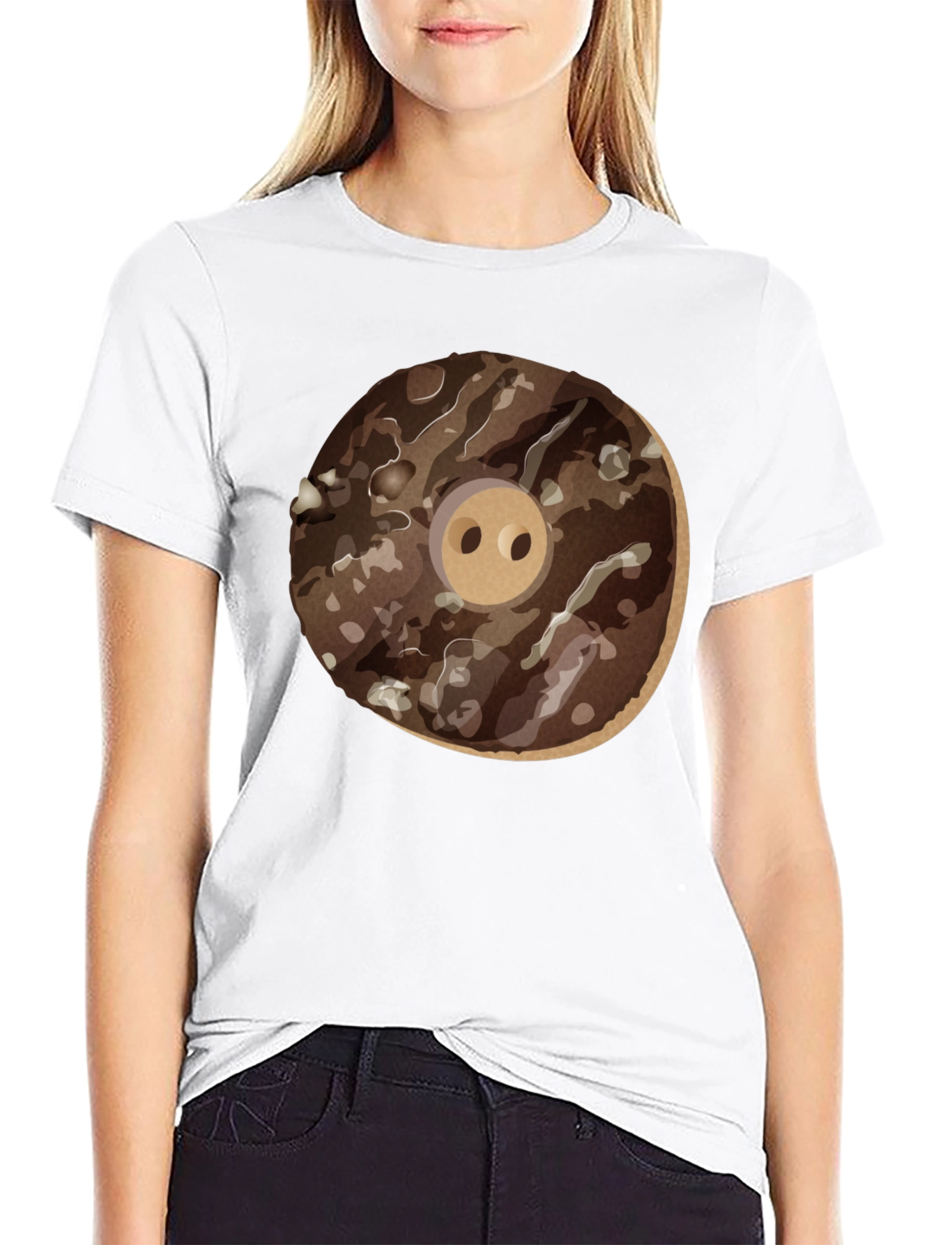 Donut Pig Graphic T-Shirt - Casual Wear