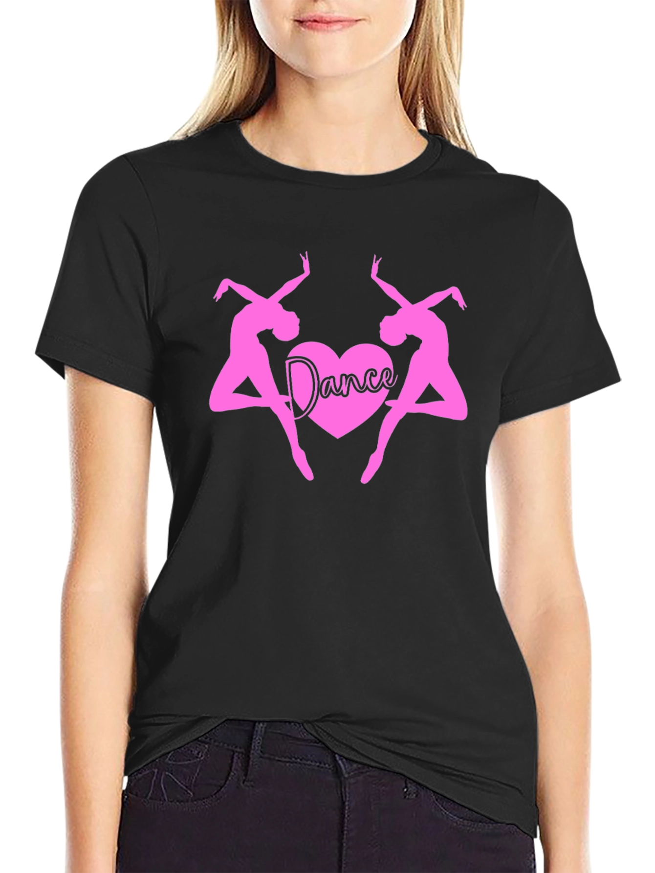 Dance Heart T-Shirt - Pink Ballerina Design