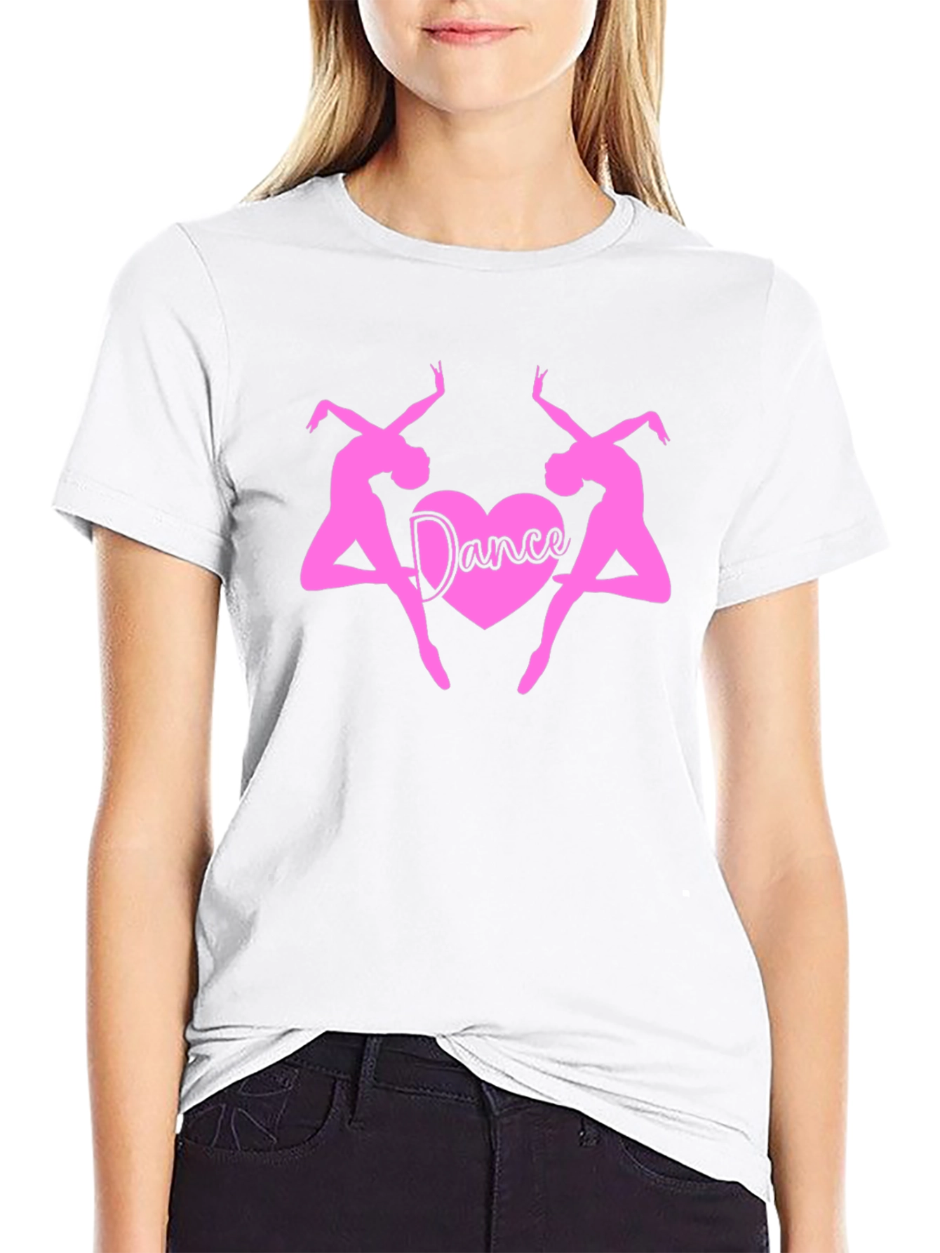 Dance Heart T-Shirt - Pink Ballerina Design