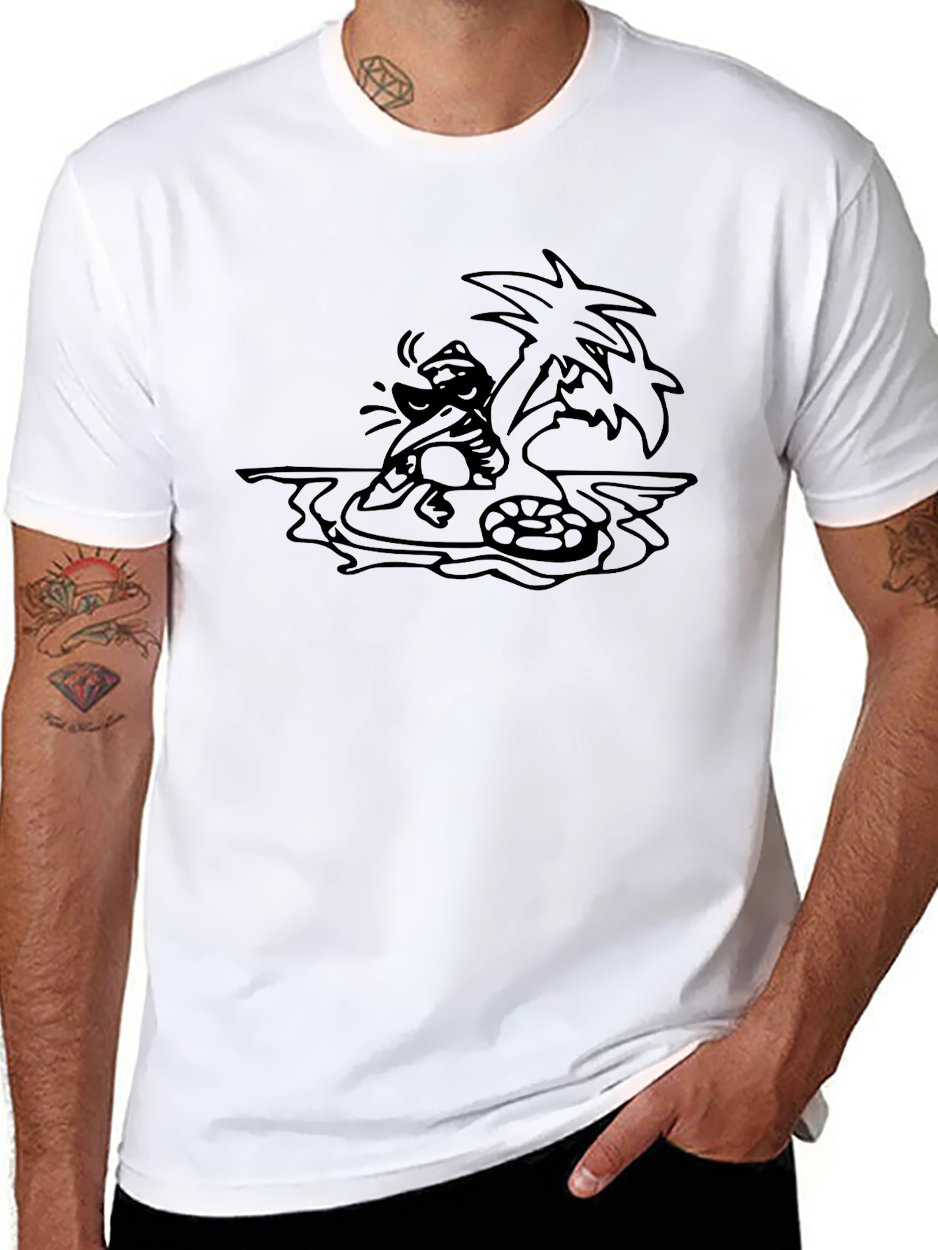 Island Escape Black Graphic Tee