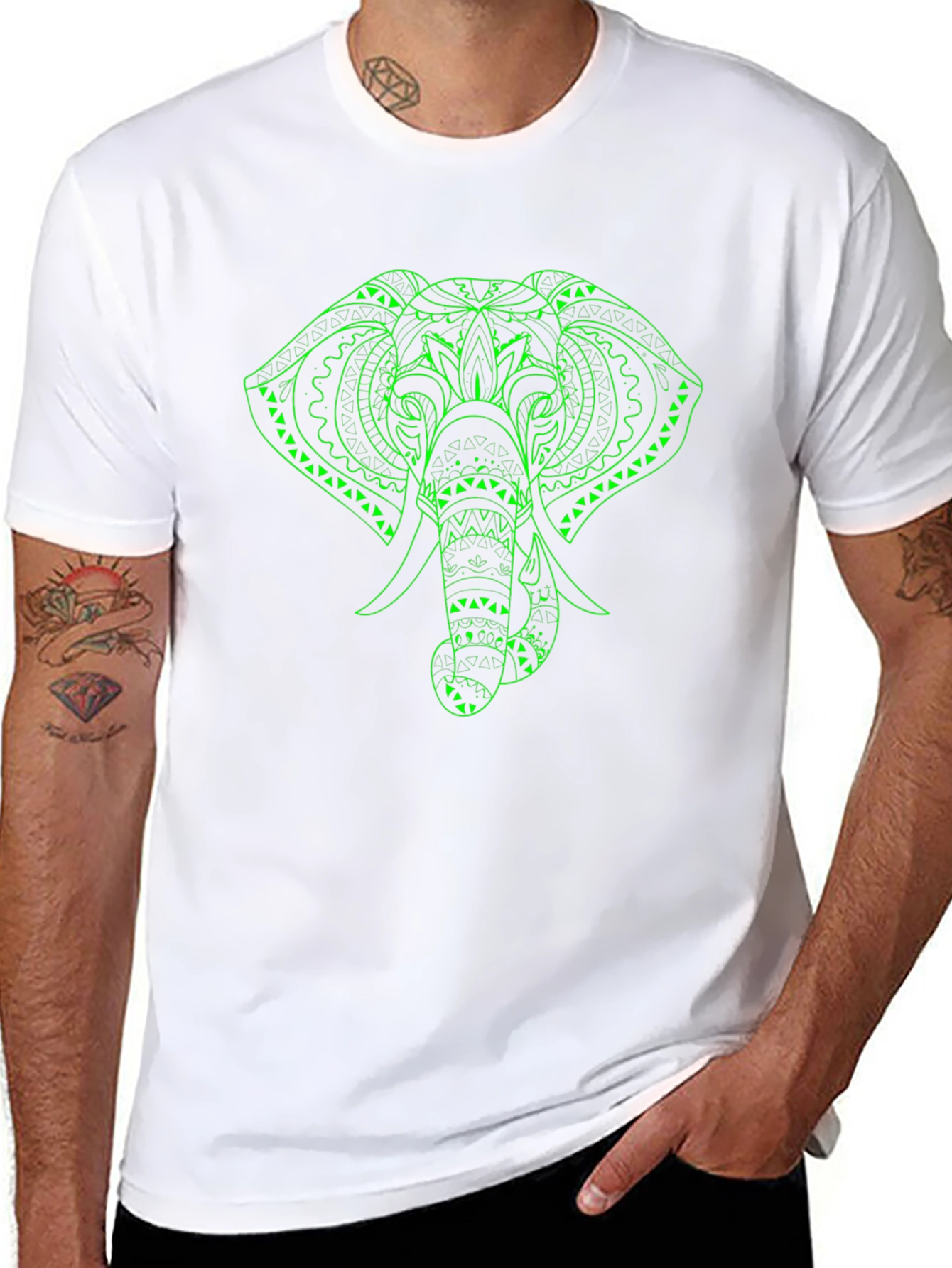 Geometric Elephant Graphic Tee