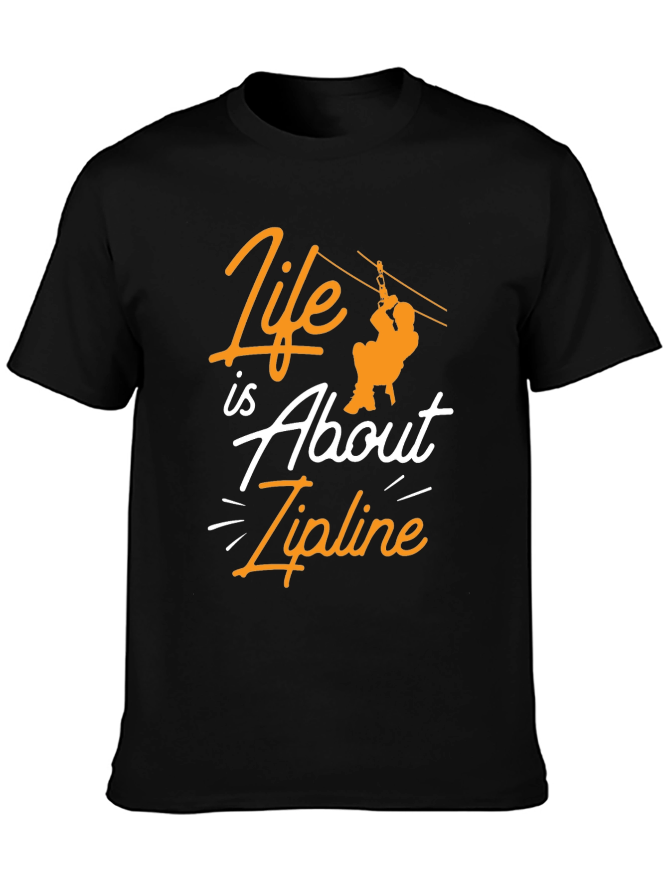 Zipline Adventure Black Graphic Tee