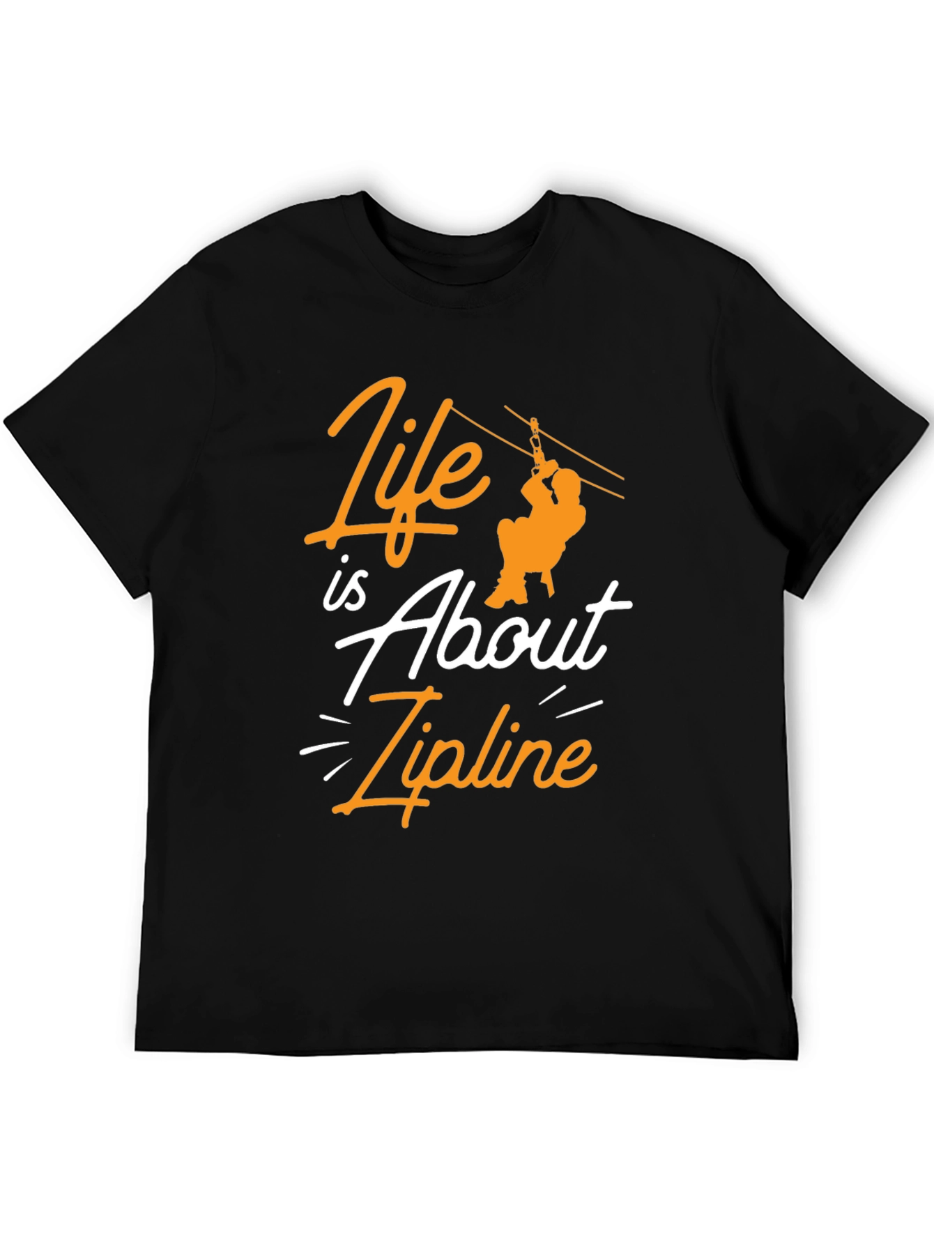 Zipline Adventure Black Graphic Tee