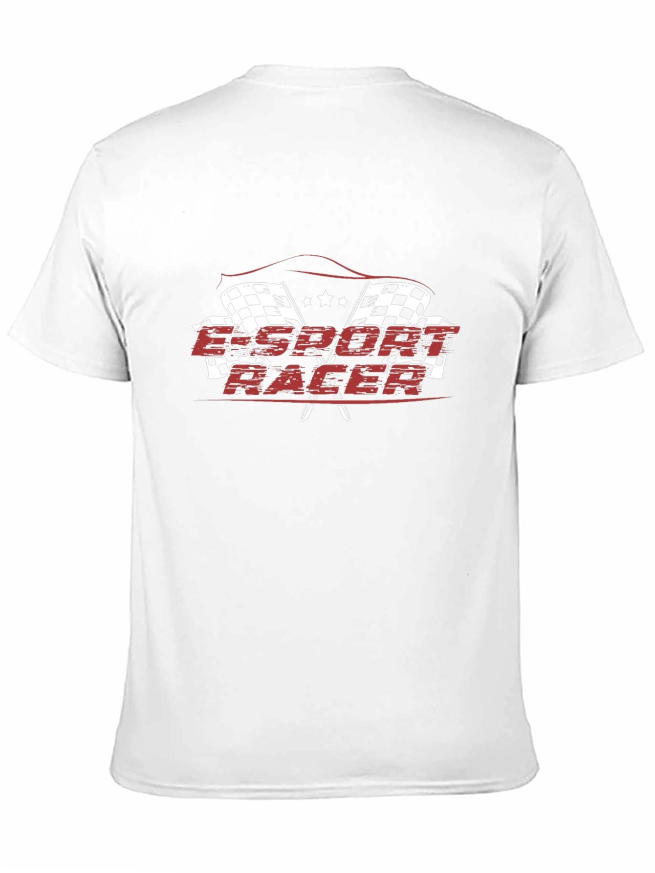 Esport Racer Black T-Shirt with Checkered Flag Design